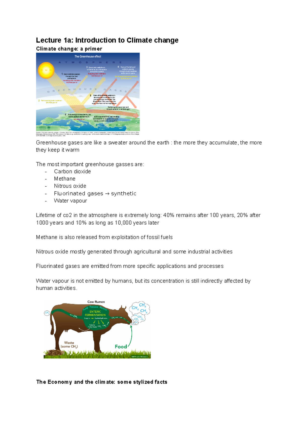 Economics of Climate Change: Lecture Notes and Insights (Course Code ...