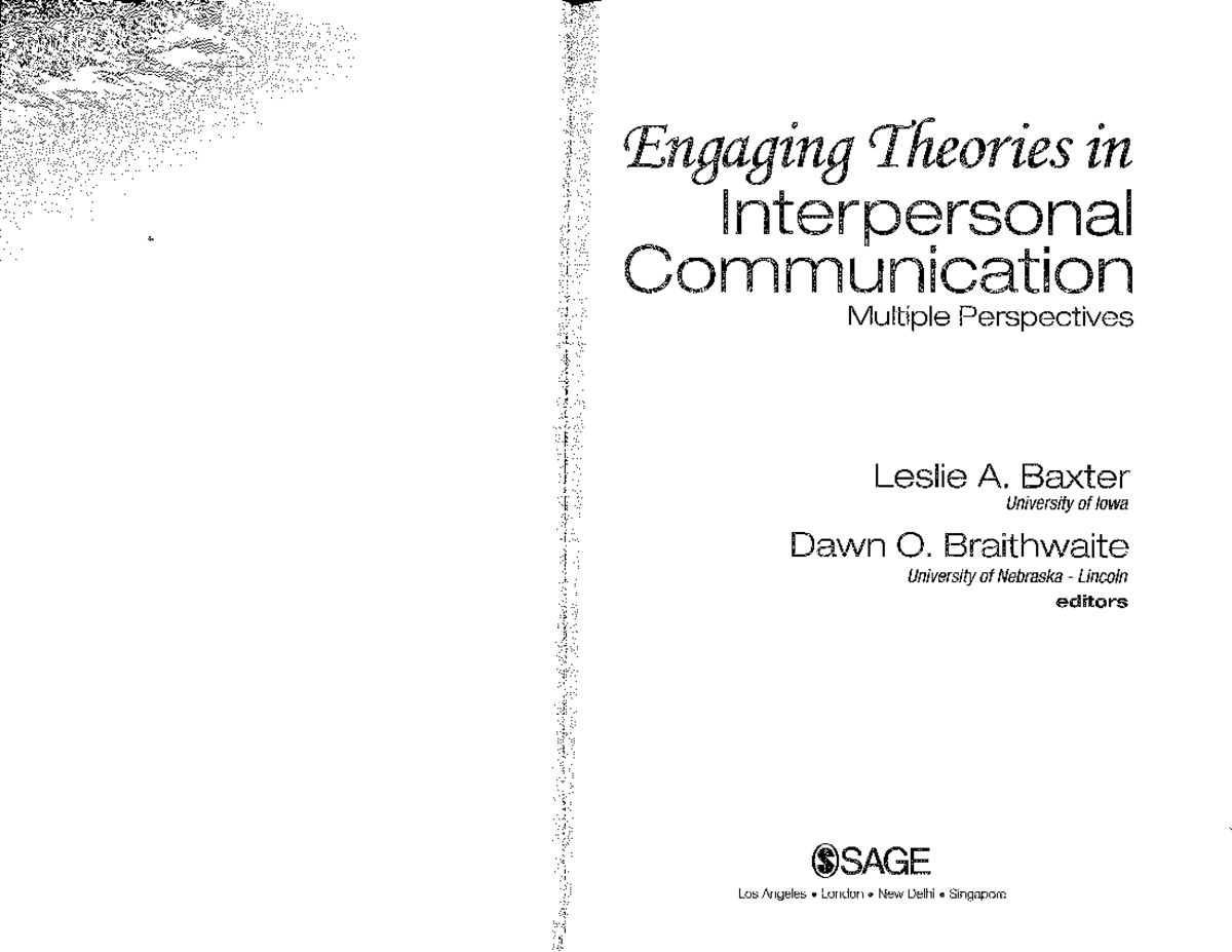 Final Exam Study Notes for Interpersonal Communication (XYZ123) - Studocu