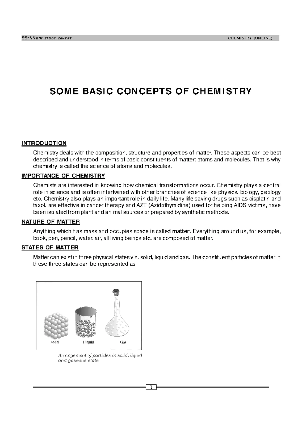 Basic Concepts of Chemistry: Class 11 Overview - Studocu