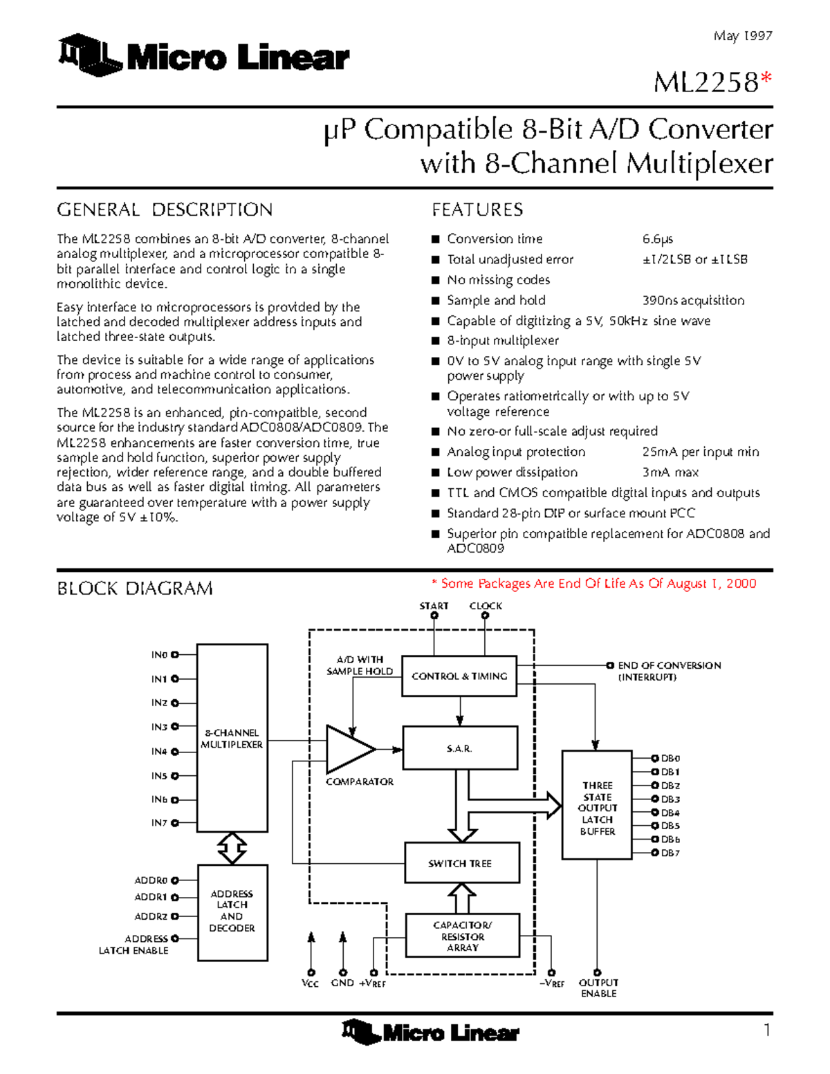 ML2258 - Sensor Activity and 8-Bit A/D Converter Overview - Studocu
