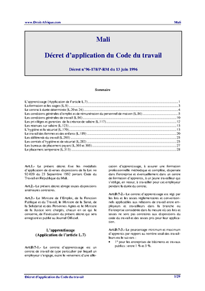 Code minier du Mali de 2023 - Soixante-quatrième Année Numéro 22 01 ...