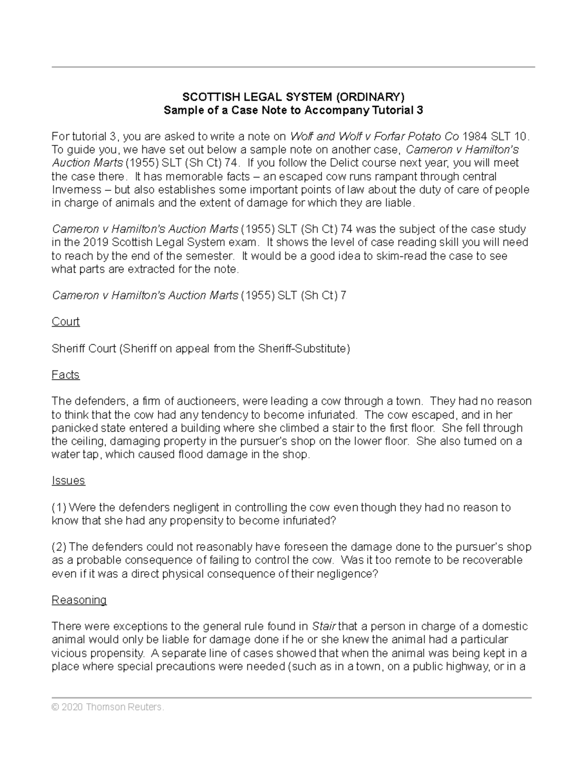 Case Note Analysis: Wolf and Wolf v Forfar Potato Co - Scots Law ...