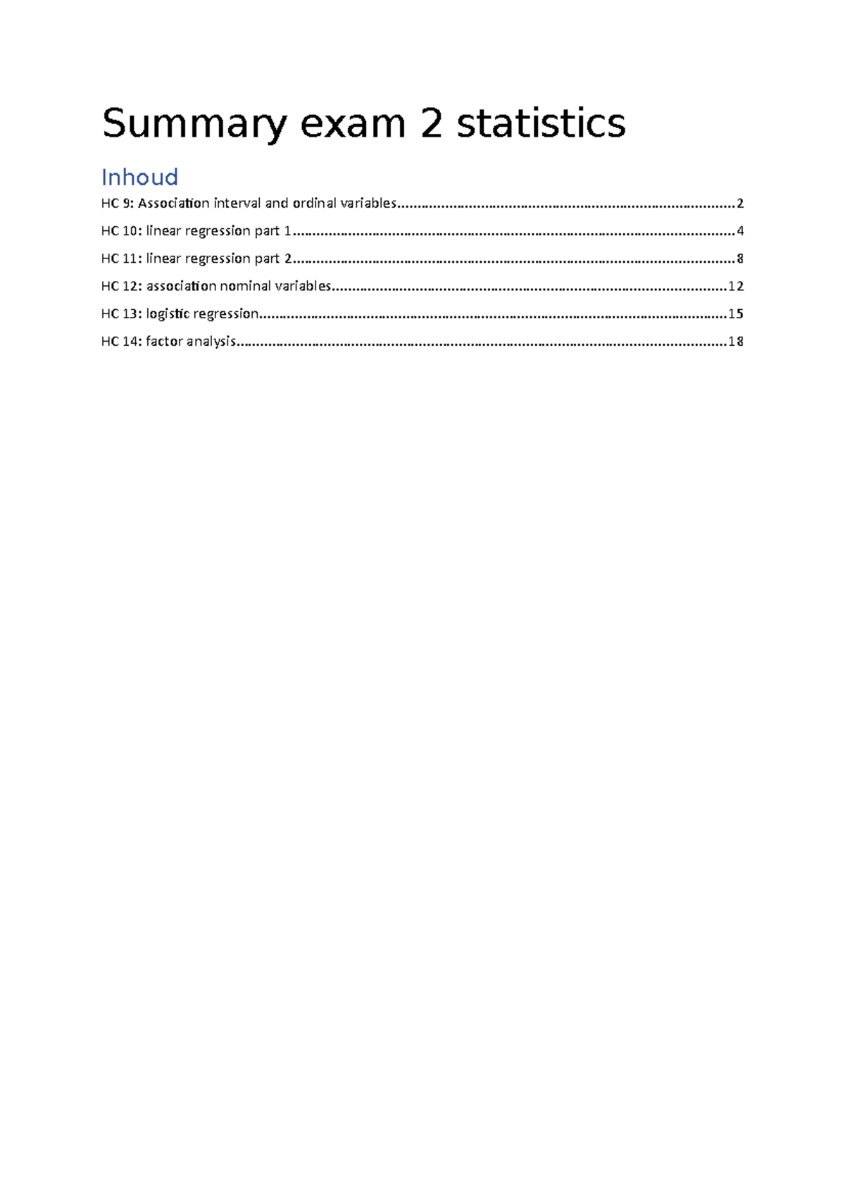 Summary for Exam 2: Statistics Lecture 9-14 Notes (Course Code: STAT101 ...