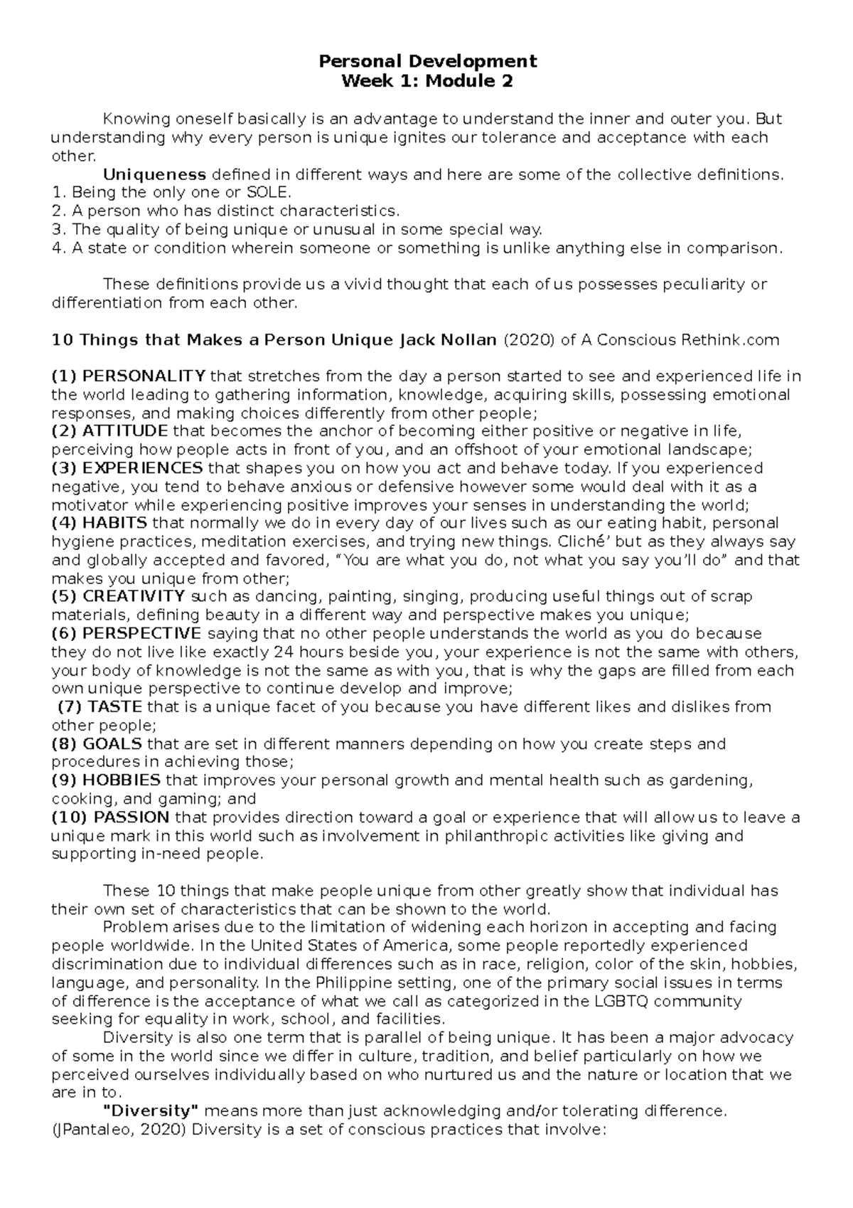 Perdev- Module 2 - Hope it will help you - Personal Development Week 1 ...