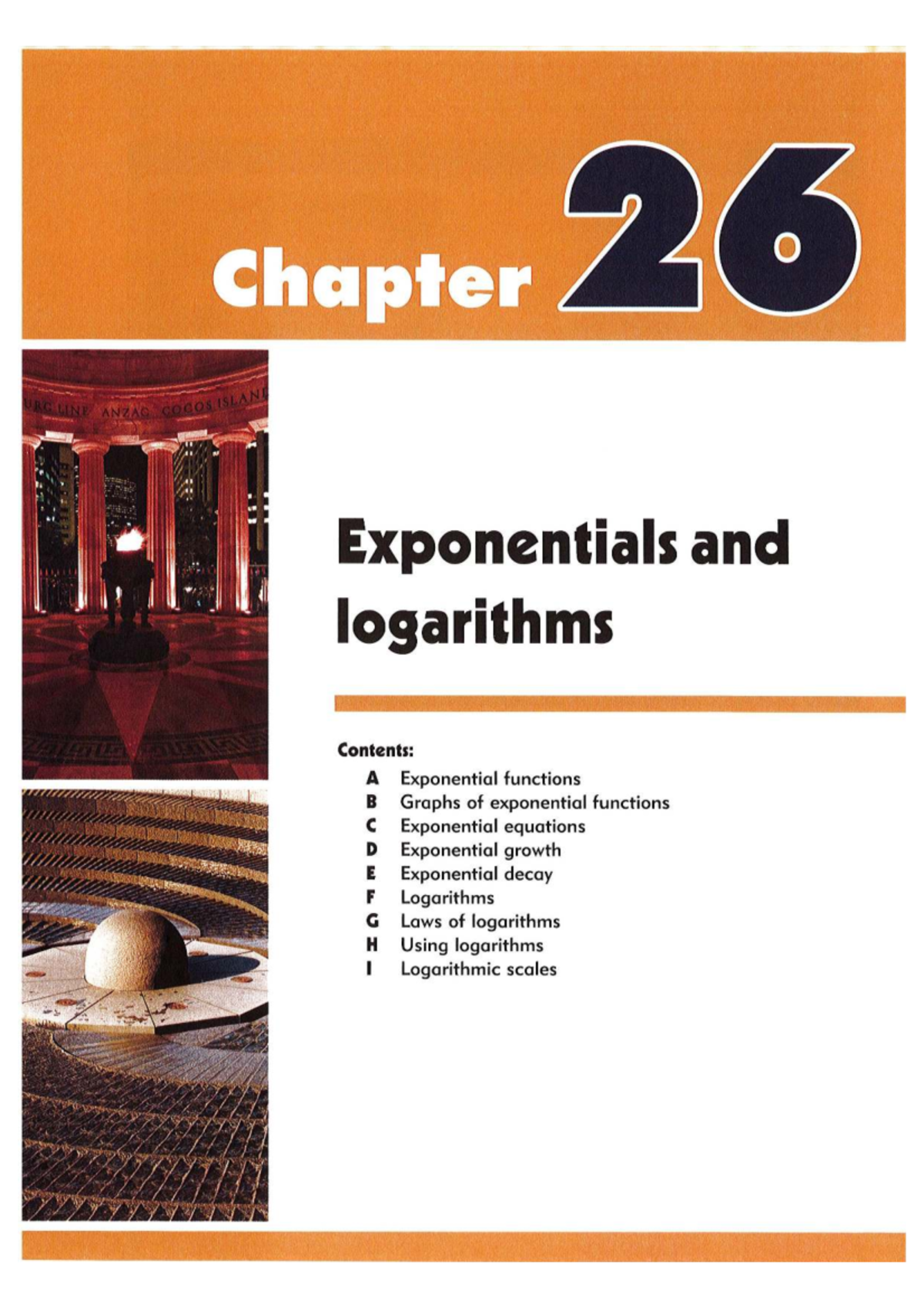 Haese Maths AUS 10A - Chapter 26: Exponentials and Logarithms - Studocu