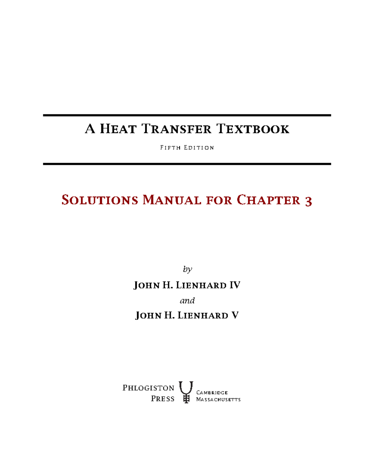 AHTT CH3 Solutions Manual: Heat Transfer Problems and Answers - Studocu