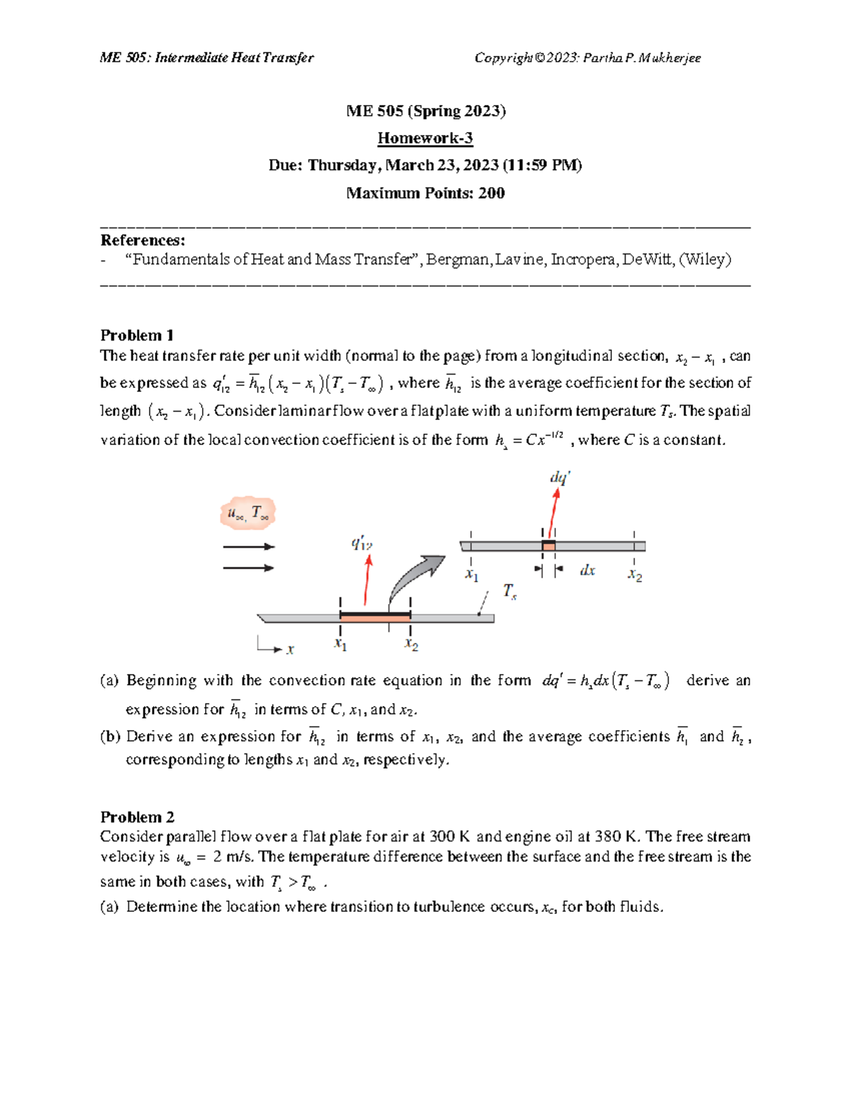 ME505 HW-3-1 - Homework notes - ME 505 : Intermediate Heat Transfer ...