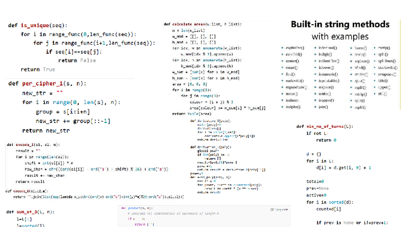 CS Cheatsheet: Python Functions and Methods Explained - Studocu
