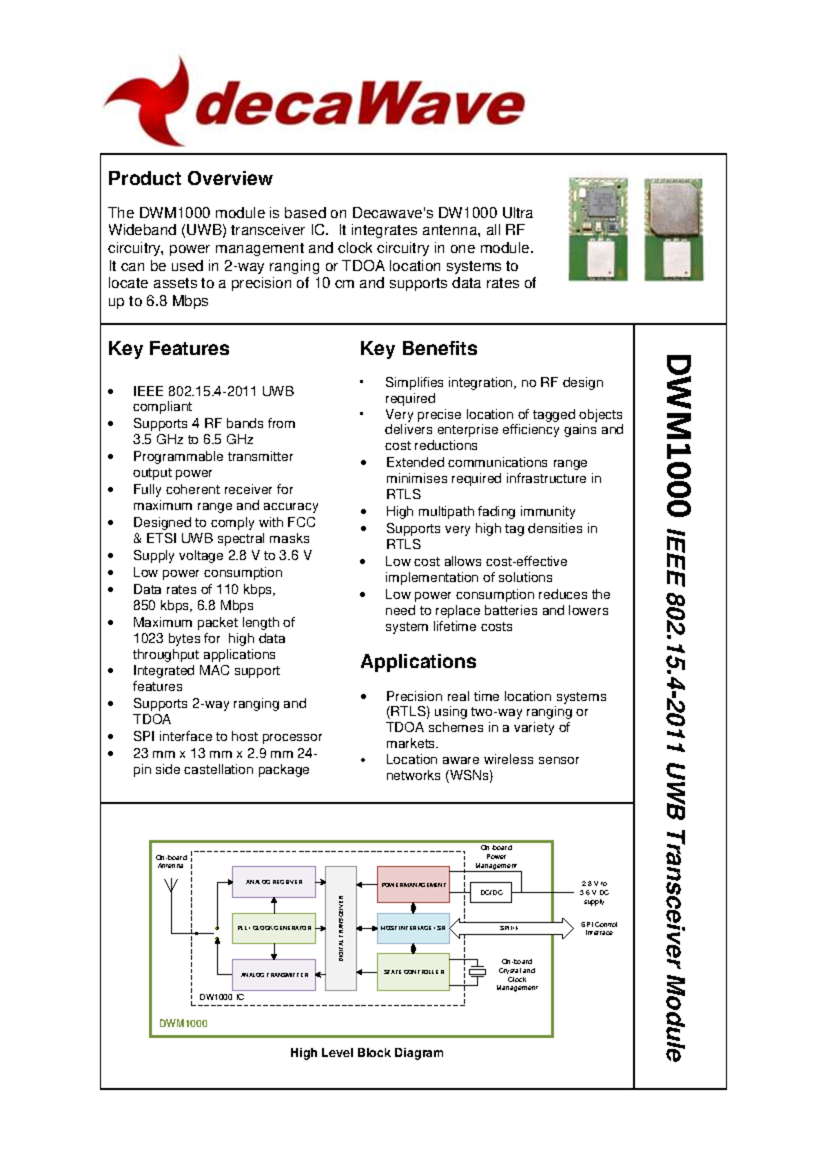 DWM1000 Module Overview: Features, Benefits, and Applications - Studocu