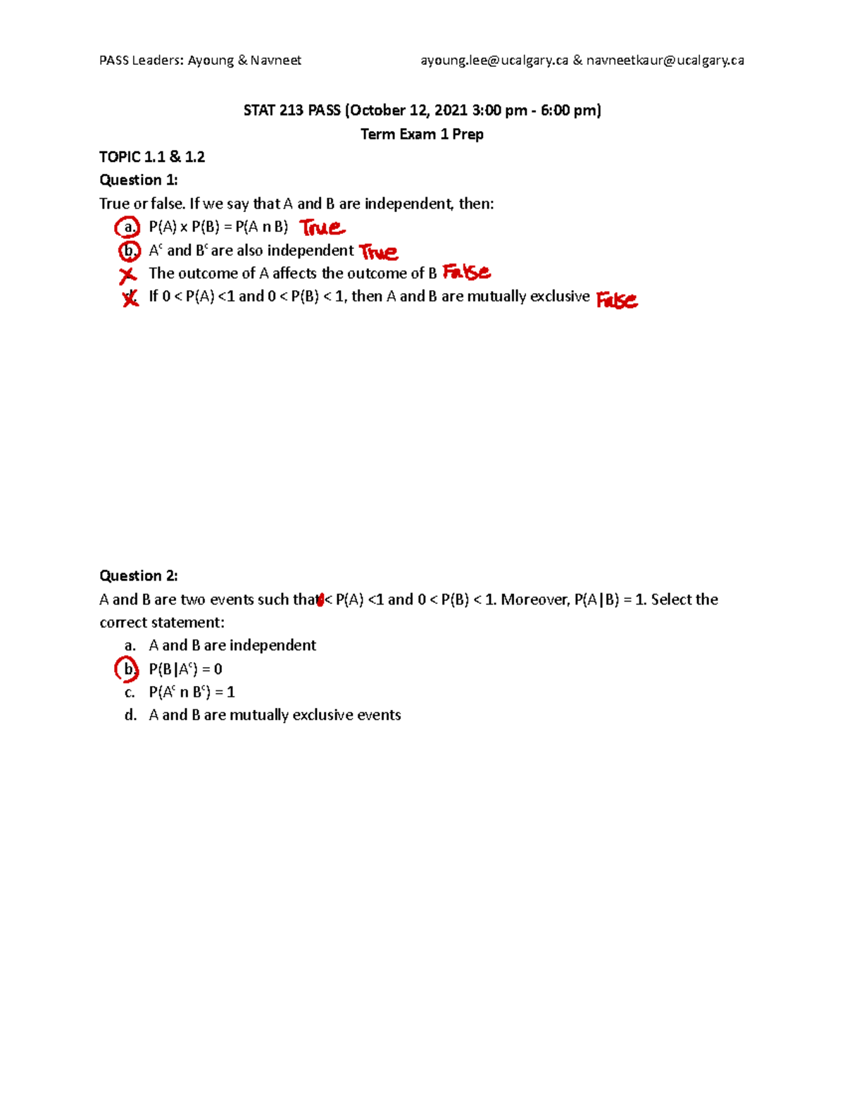 PASS STA T 213 Term Exam 1 Prep - Questions & Answers Guide - Studocu