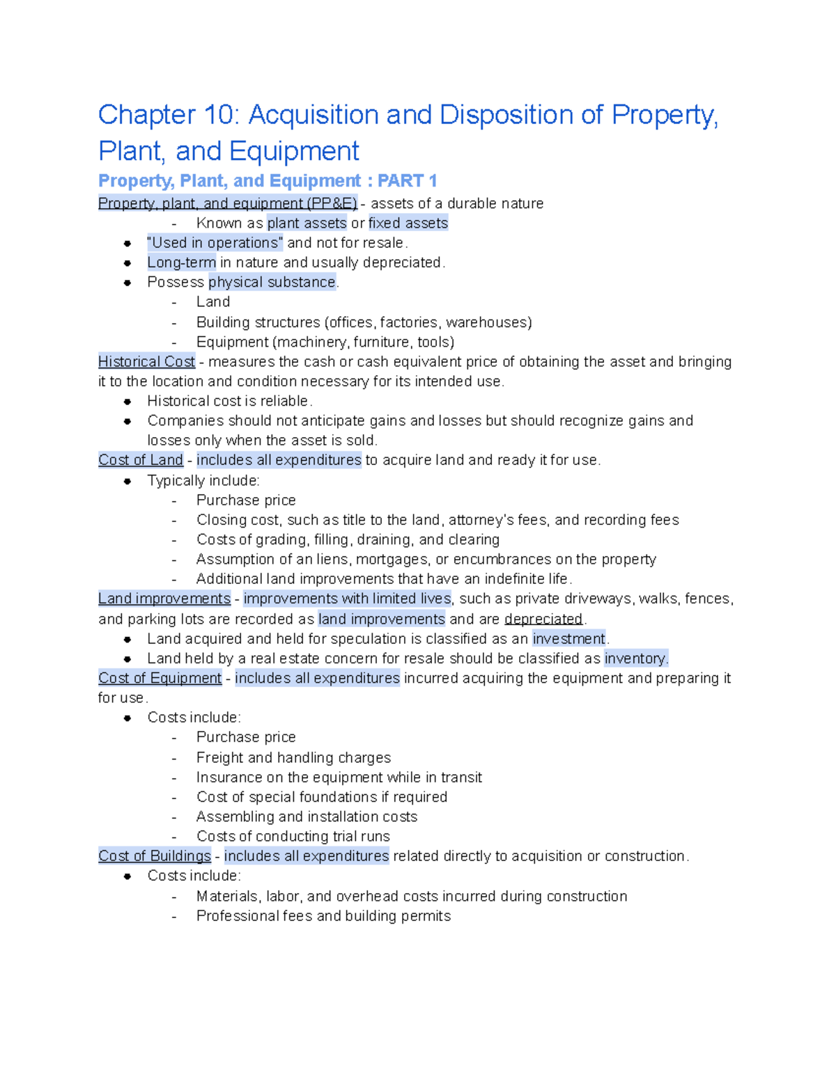 ACC 301 Final Exam Study Guide - From Google Doc - Chapter 10 ...