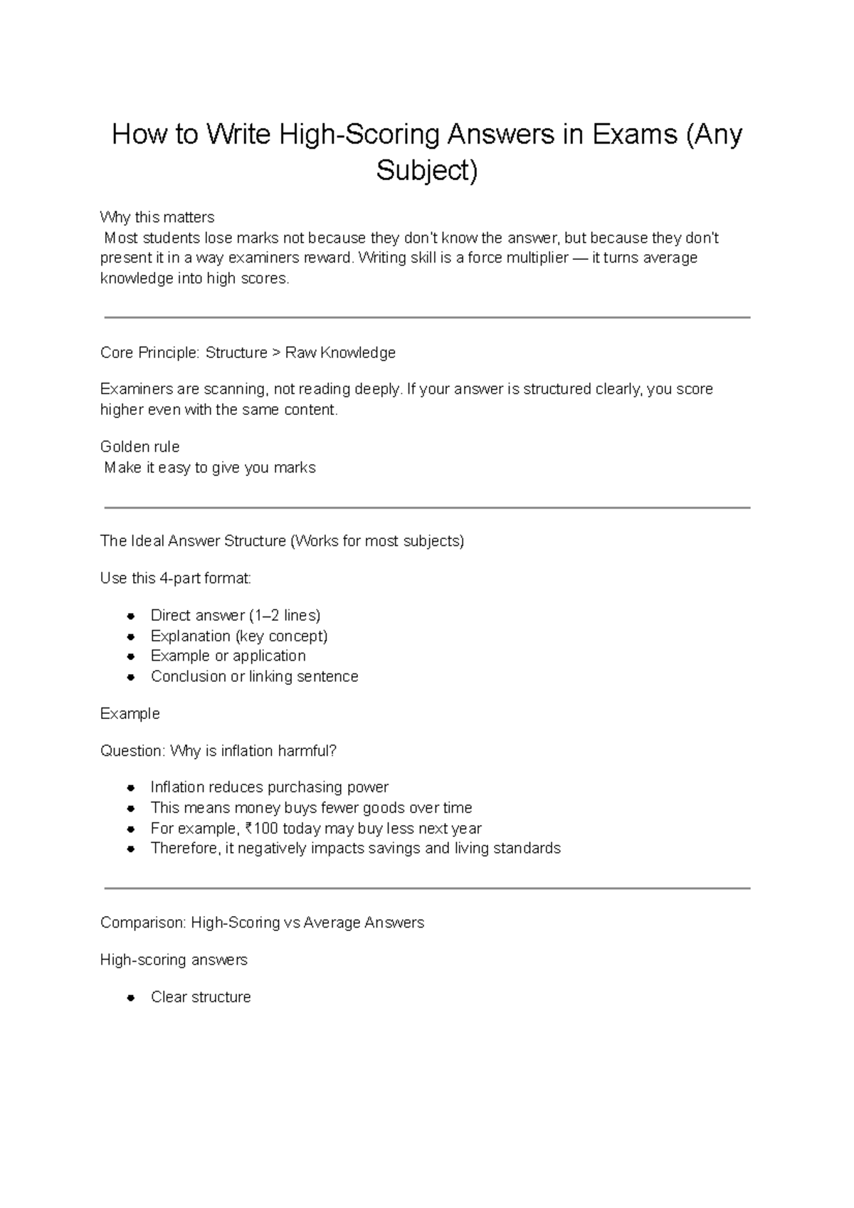 Exam Writing Strategies: How to Score Higher in Any Subject - Studocu