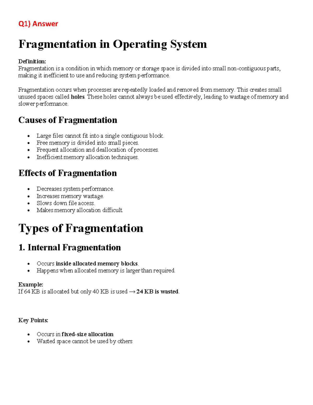 Module 4: Fragmentation and Thrashing in Operating Systems - Studocu