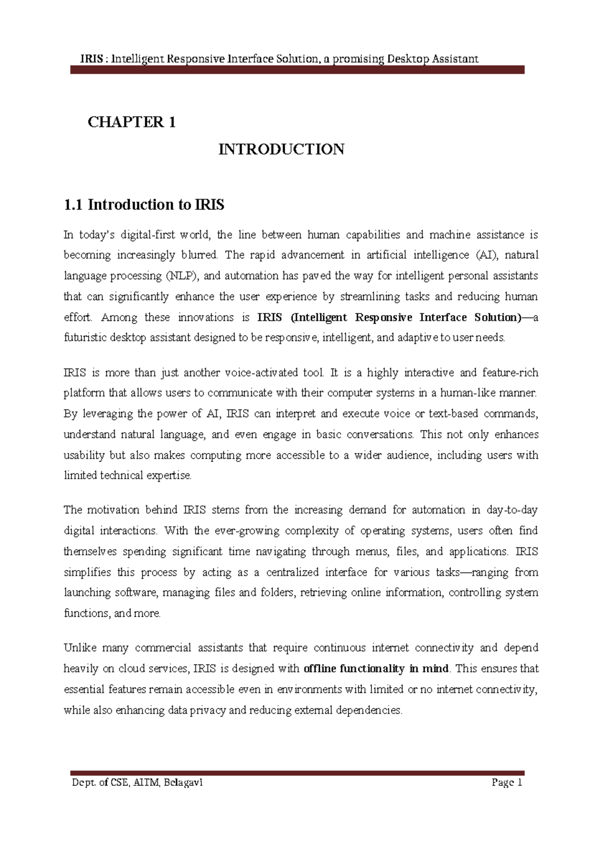 IRIS: Intelligent Responsive Interface Solution - Chapter 1 Overview ...