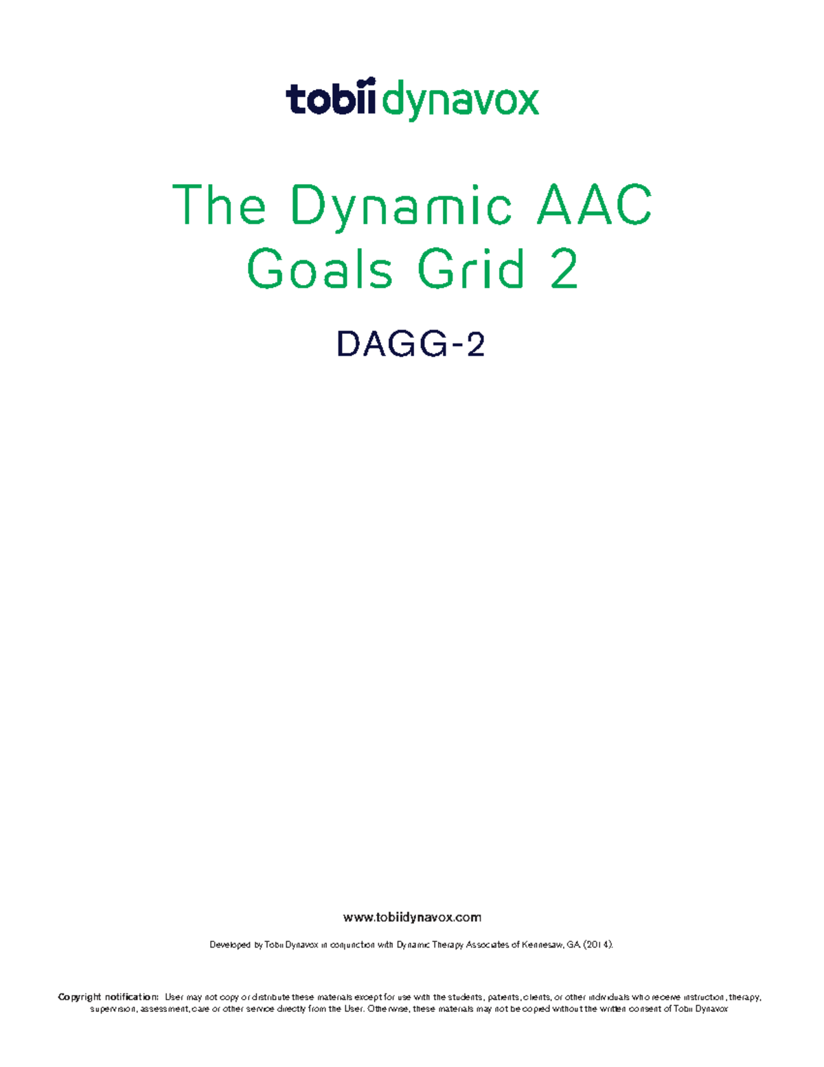 Dynamic AAC Goals Grid 2: Enhancing Communicative Independence - Studocu
