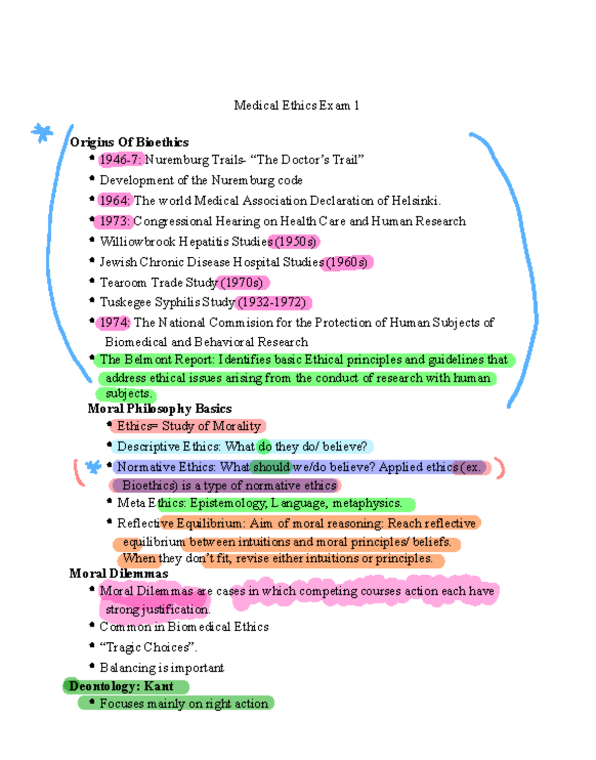 Medical Ethics Exam 1 Study Guide: Key Concepts and Principles - Studocu