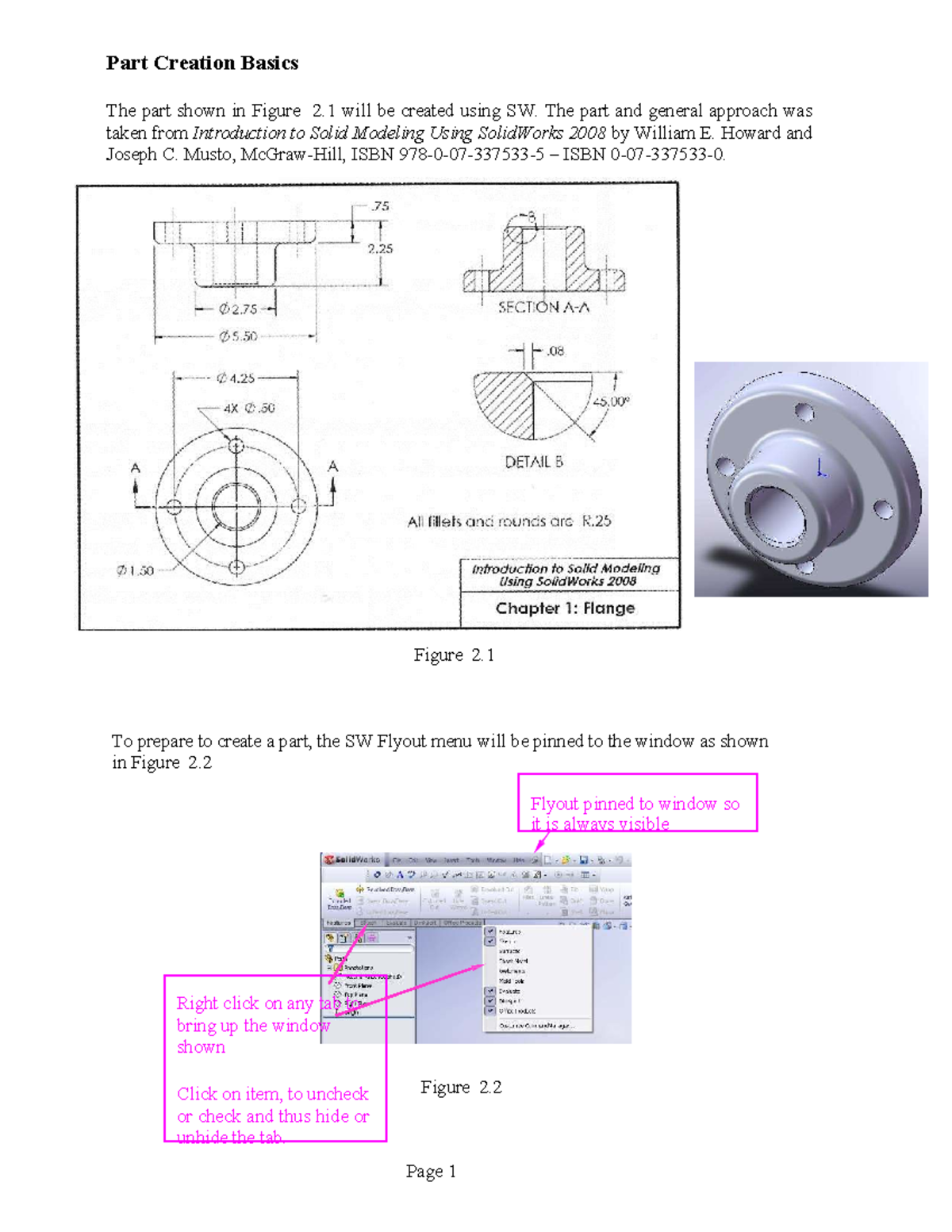 Part Creation Basics in SolidWorks - Studocu