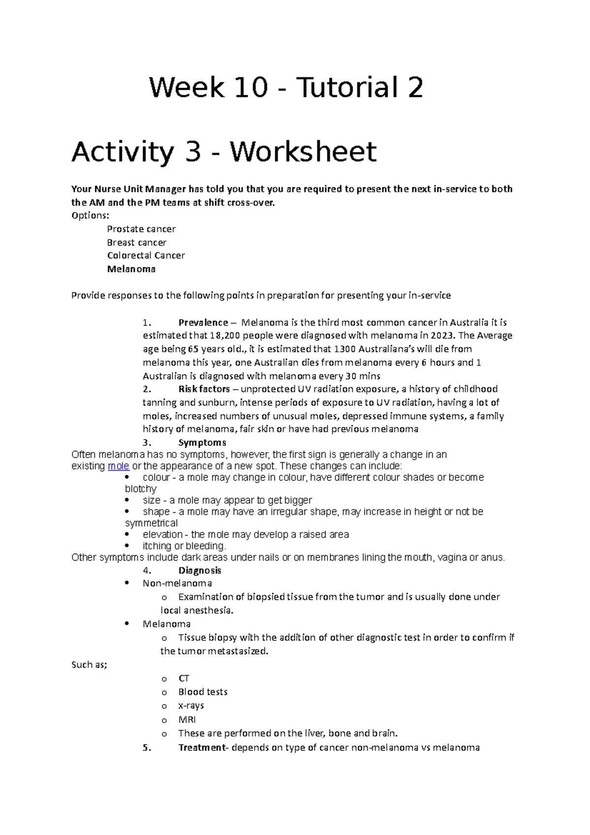 Week10 Tut2 Activity - lecture material - Week 10 - Tutorial 2 Activity ...