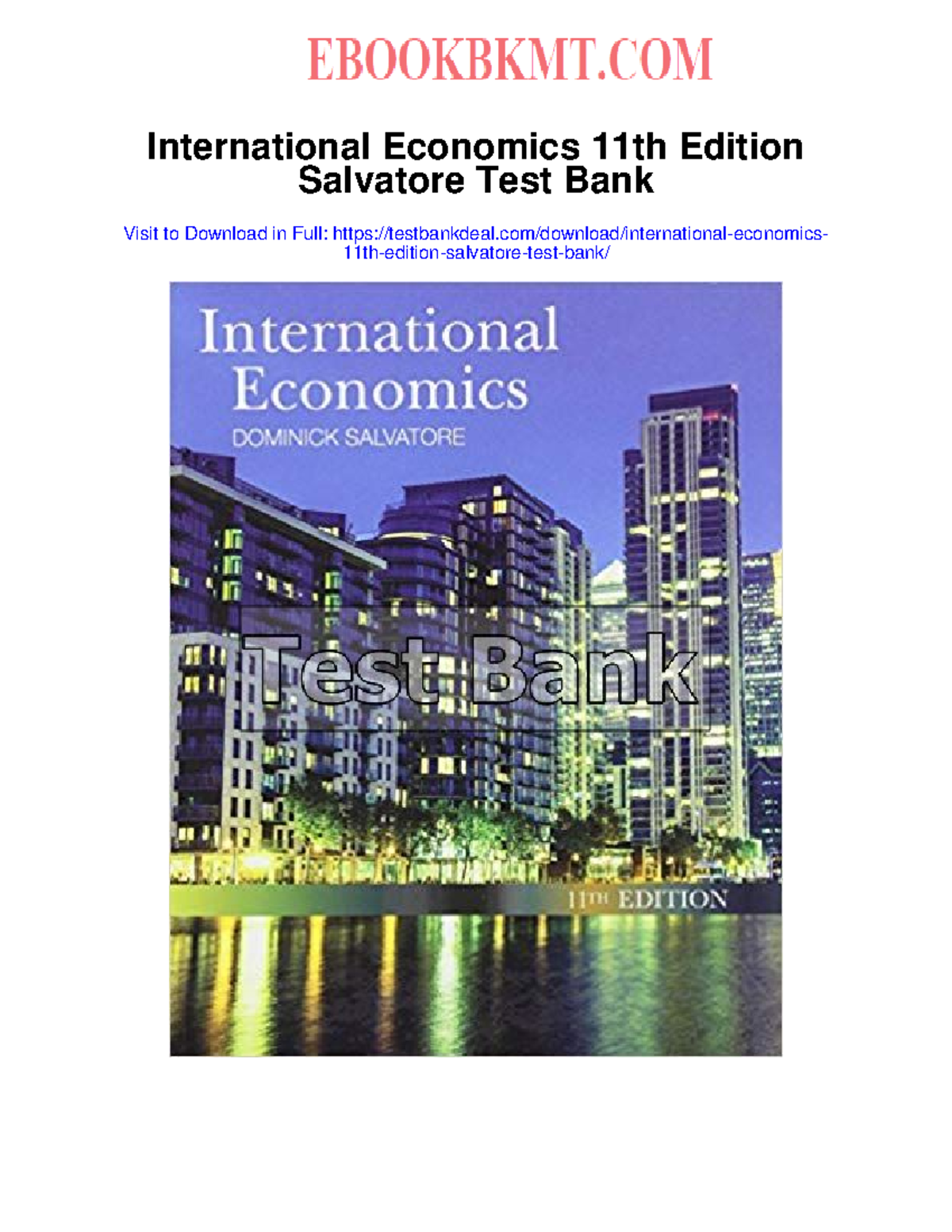 International Economics 11th Ed. (Salvatore) Test Bank - Ch. 1