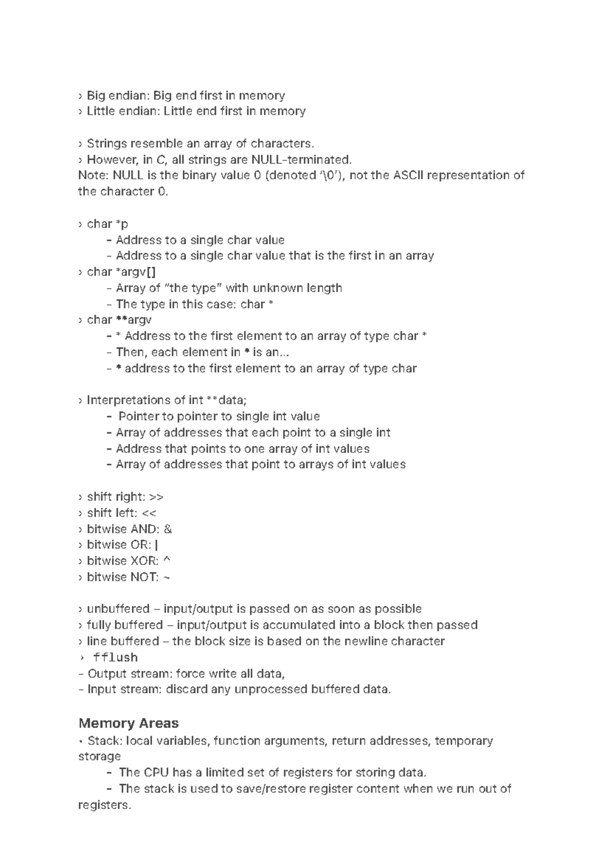 C Memory Management and Process Control Notes - NOyes1211 - Studocu