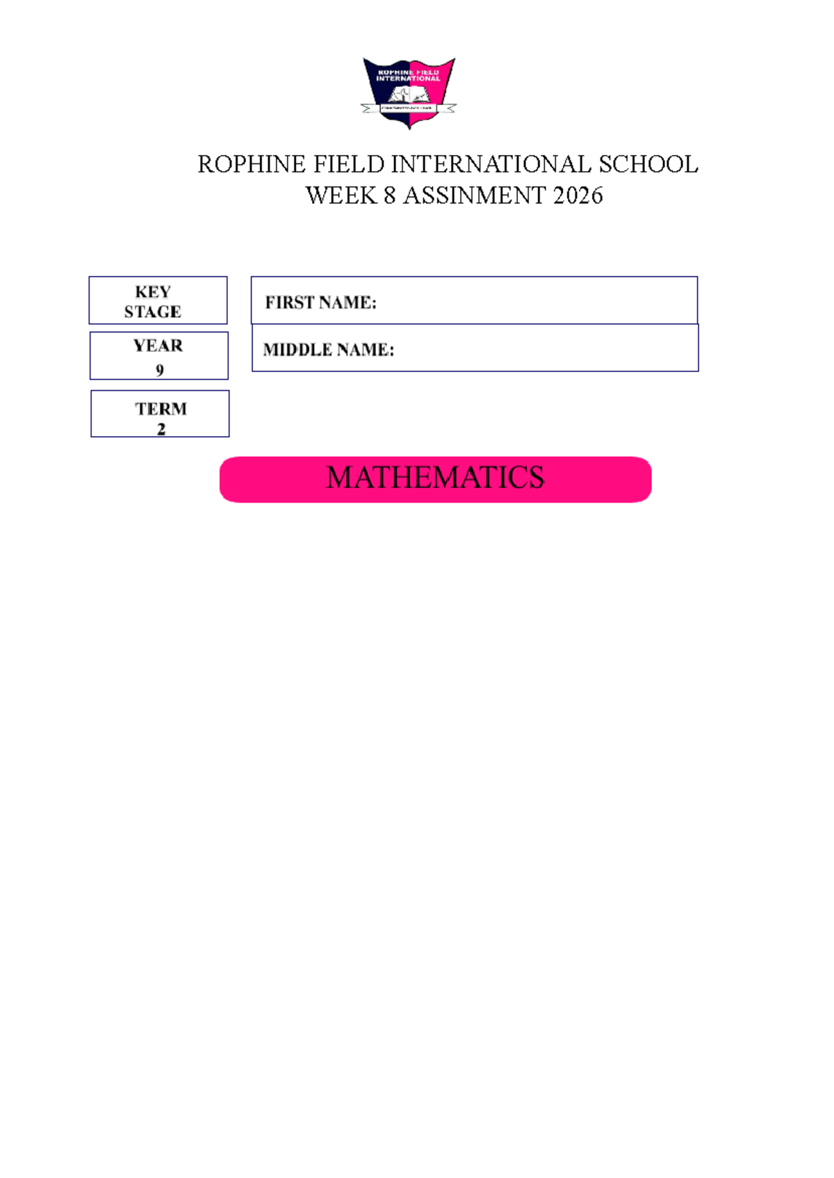 YEAR 9 Weekend Assignment: Week 8 Math Problems & Transformations - Studocu