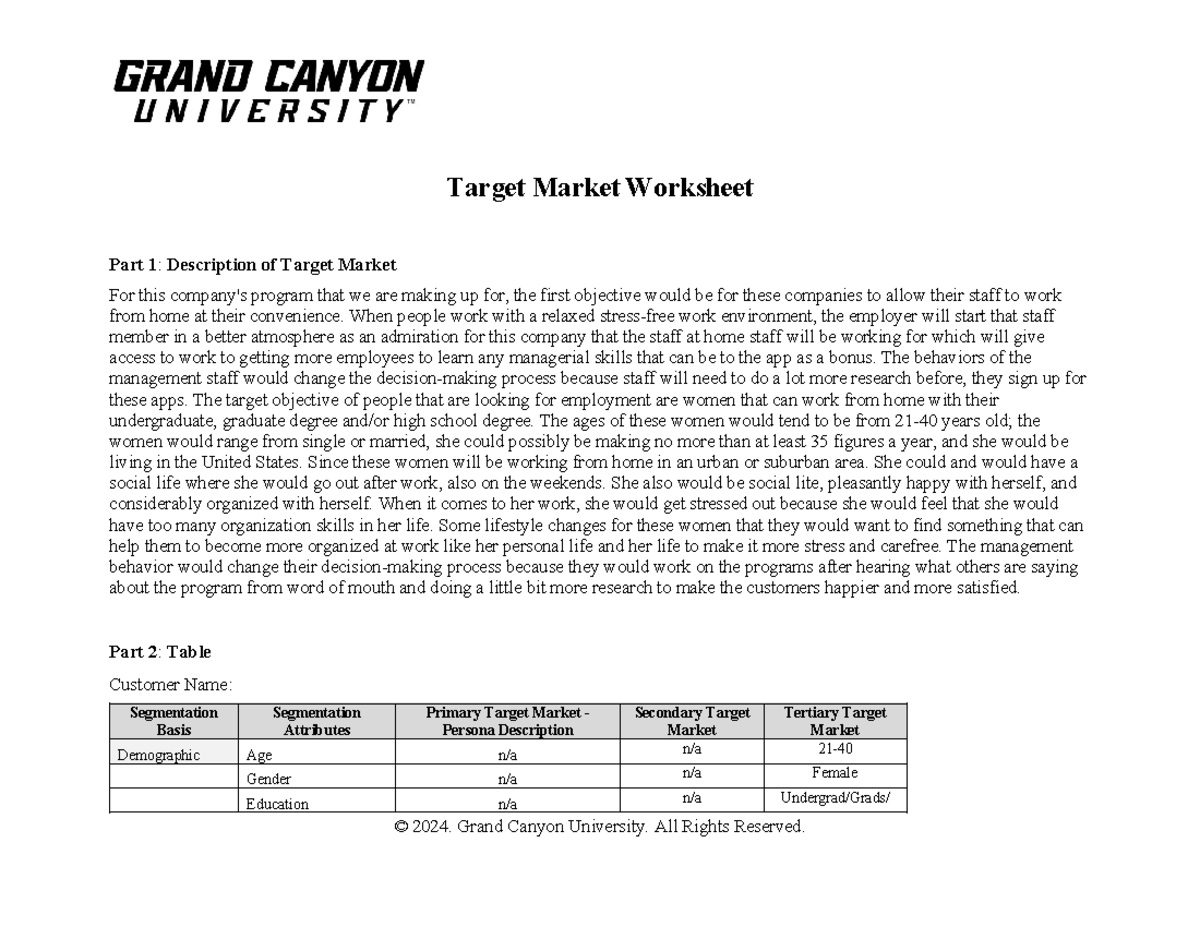 ENT 436 RS T3 Target Market Analysis: Work-from-Home Women Demographics ...