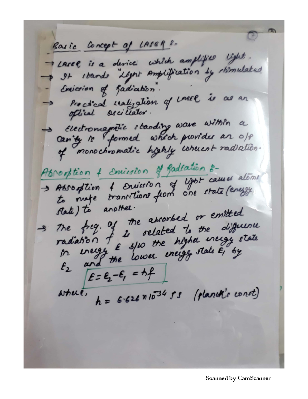 Unit 3: Optical Concepts & Principles of LASER Mechanics - Studocu