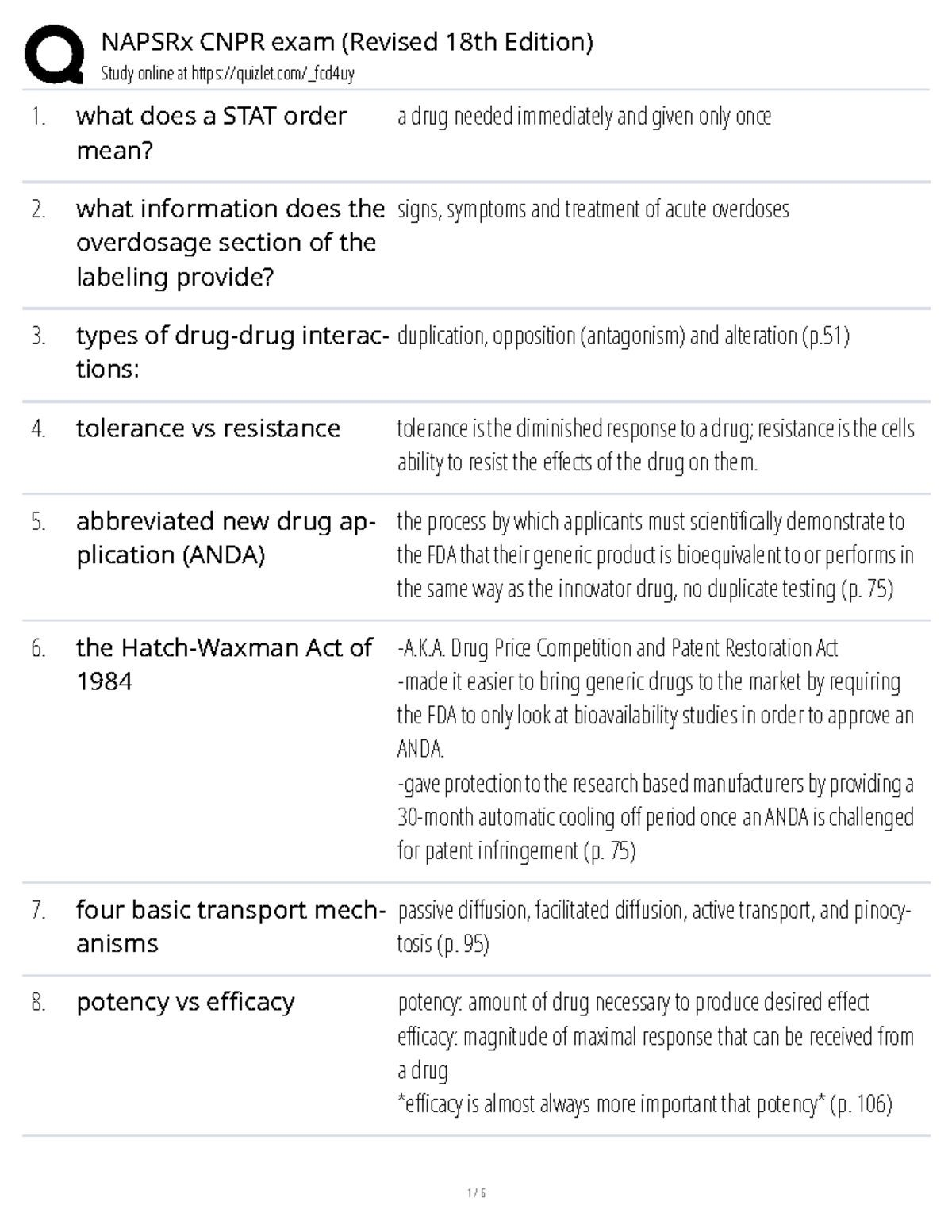 Napsrx CNPR exam (Revised 18th Edition) - Study online at quizlet ...