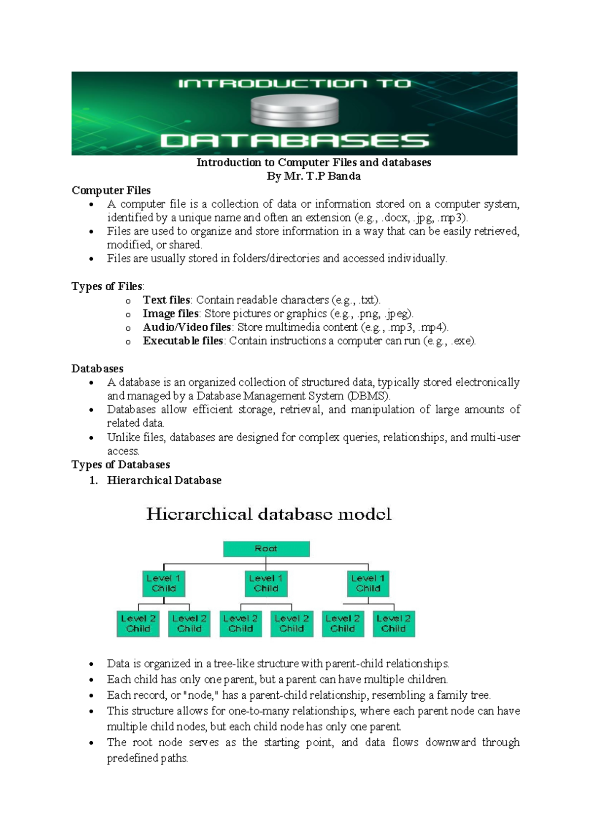 G. Computer Files and Databases Overview - Studocu