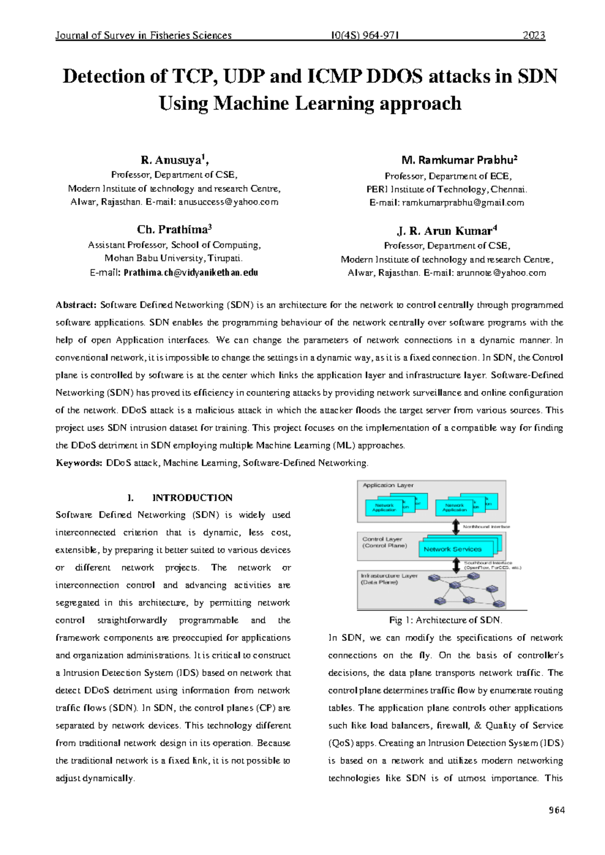 Detection of DDoS Attacks in SDN via Machine Learning Approaches - CSE ...
