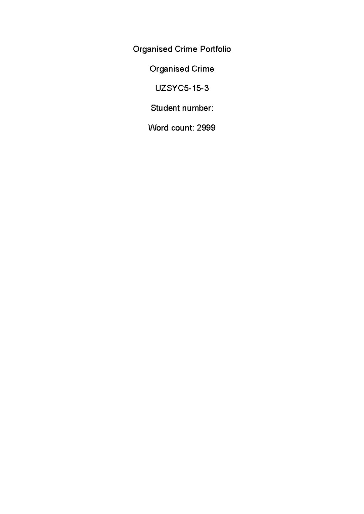 Organised Crime Portfolio: Definitions and Implications (OC 101) - Studocu