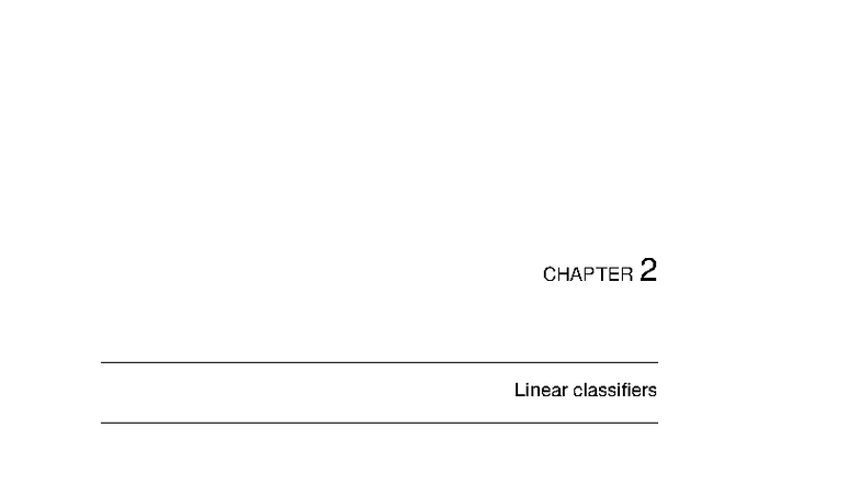 MIT 6.036 Fall 2019: Notes on Chapter 2 - Linear Classifiers - Studocu