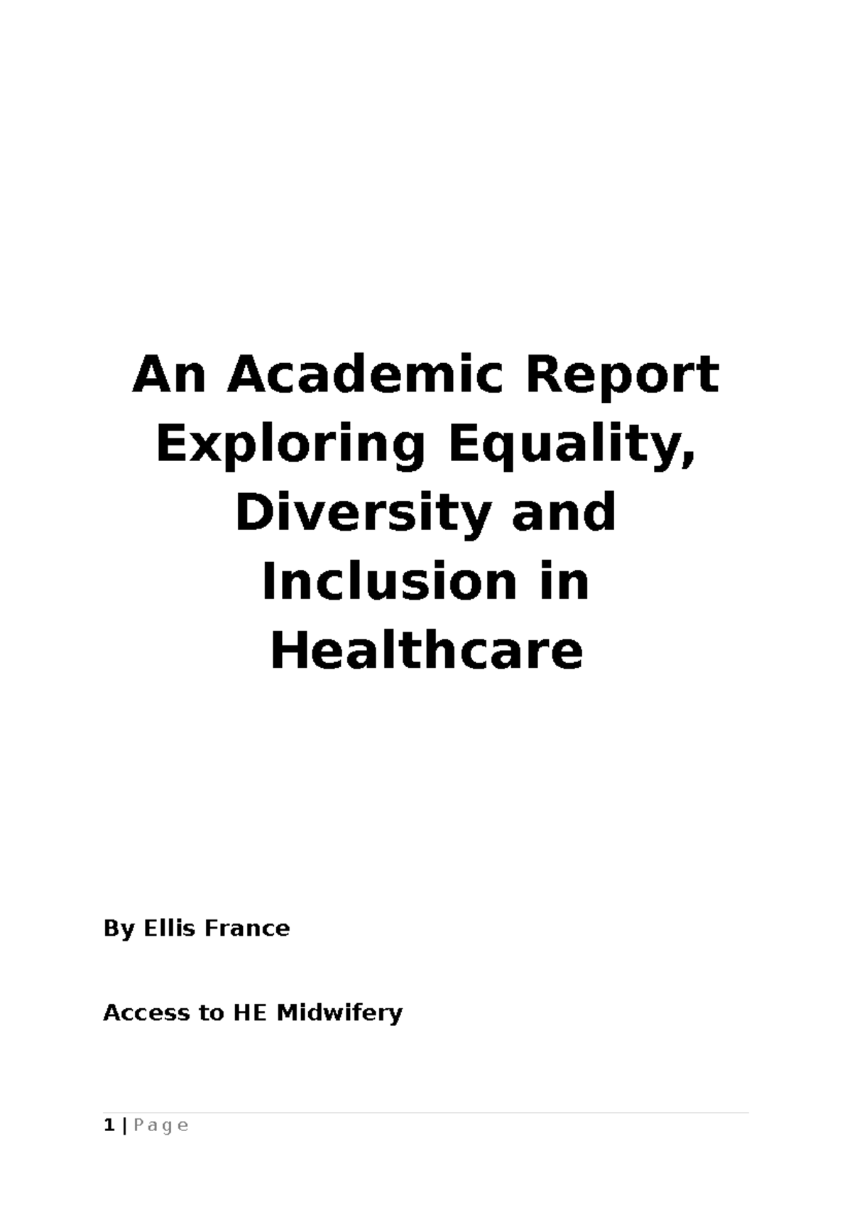 U7 EDI in Healthcare: Exploring Equality, Diversity, and Inclusion ...