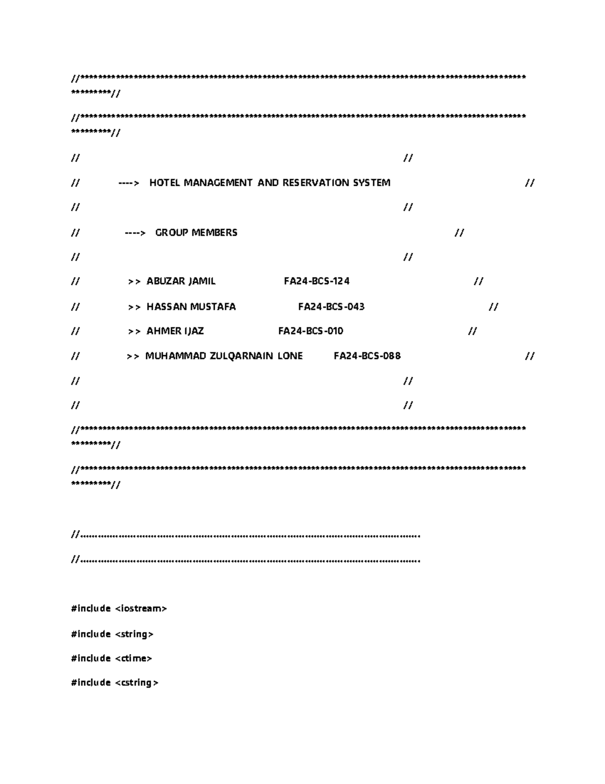 Hotel Management & Reservation System - Group Project (1st Sem) - Studocu