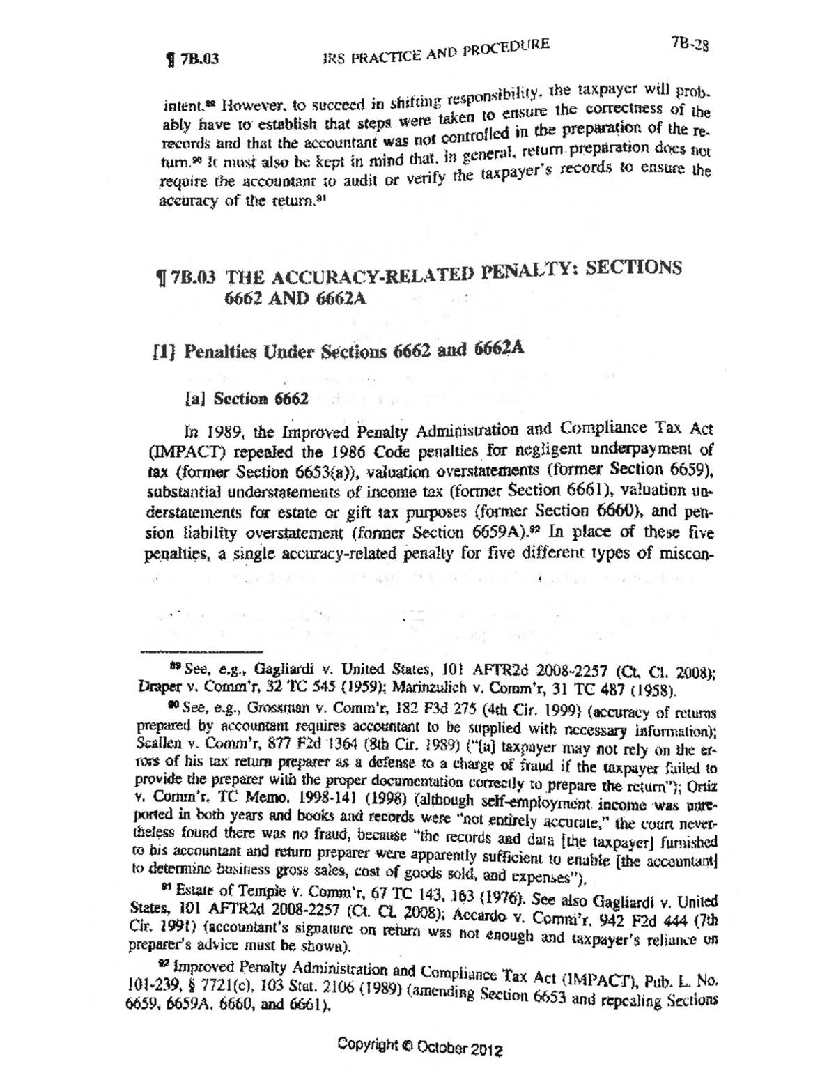 7B.03 IRS PRACTICE AND PROCEDURE: Final Exam Study Guide on Penalties ...