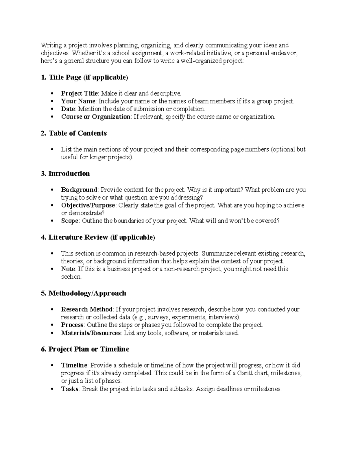 Project writting - Writing a project involves planning, organizing, and ...