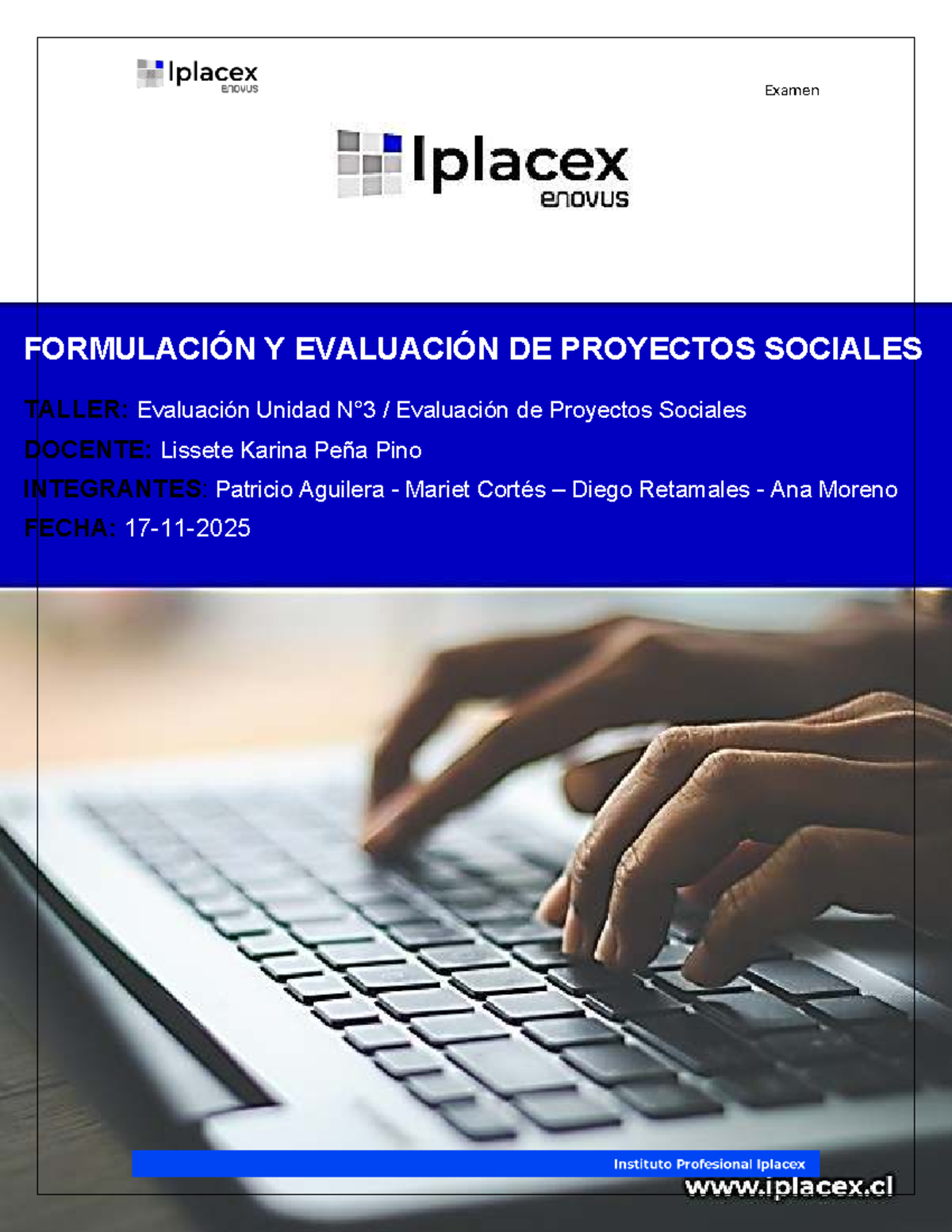 Evaluación Unidad N°3: Formulación y Evaluación de Proyectos Sociales ...