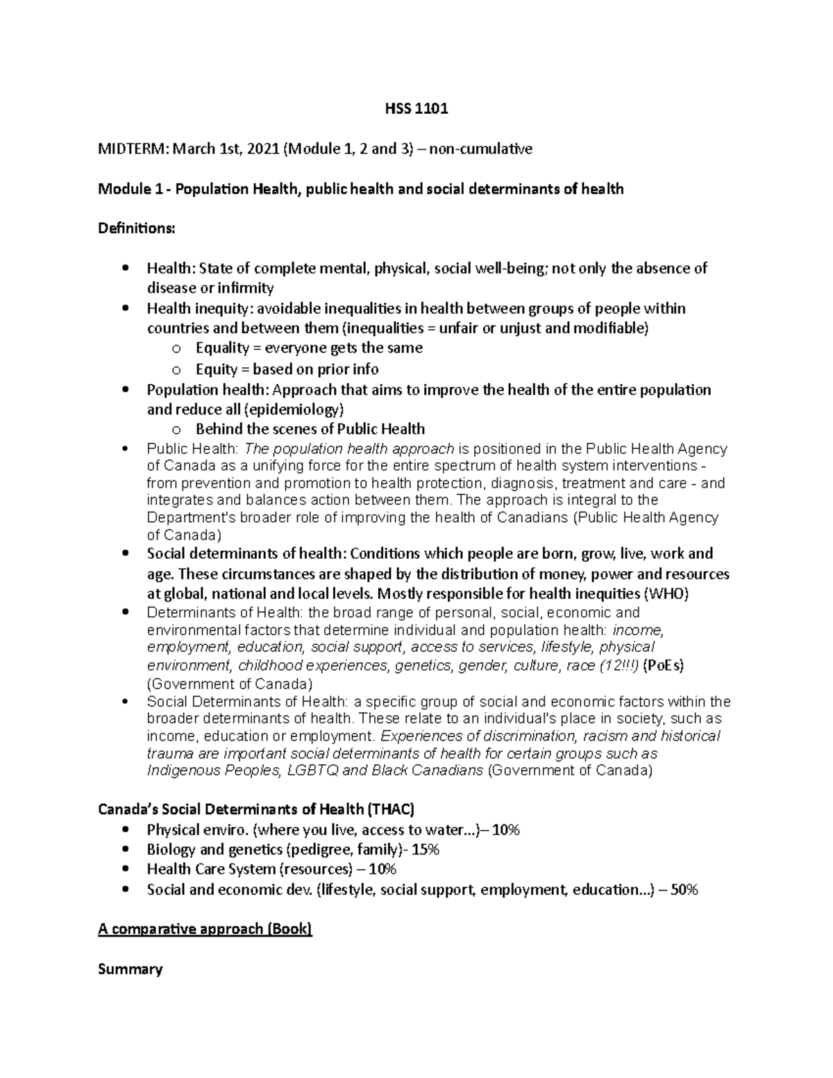 HSS 1101 - Nguyen - HSS 1101 MIDTERM: March 1st, 2021 (Module 1, 2 and ...