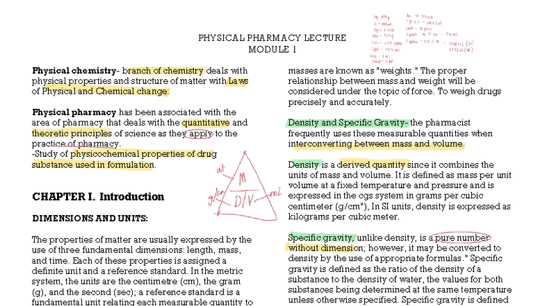 PHYSICAL PHARMACY LECTURE MODULE 1: Properties and States of Matter ...