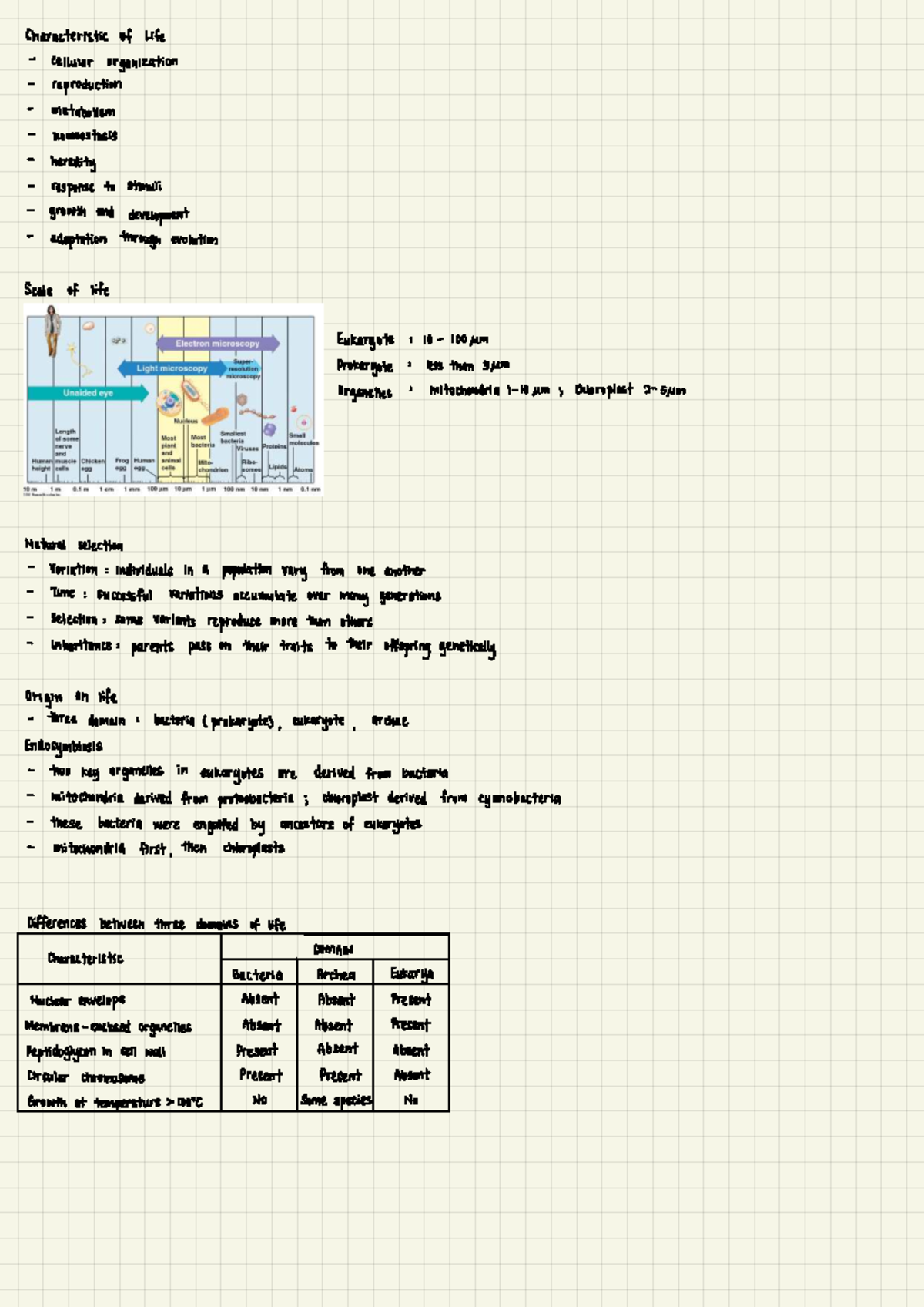 CELS 191 - Lecture notes CEL191 - Characteristic of Life - cellular ...