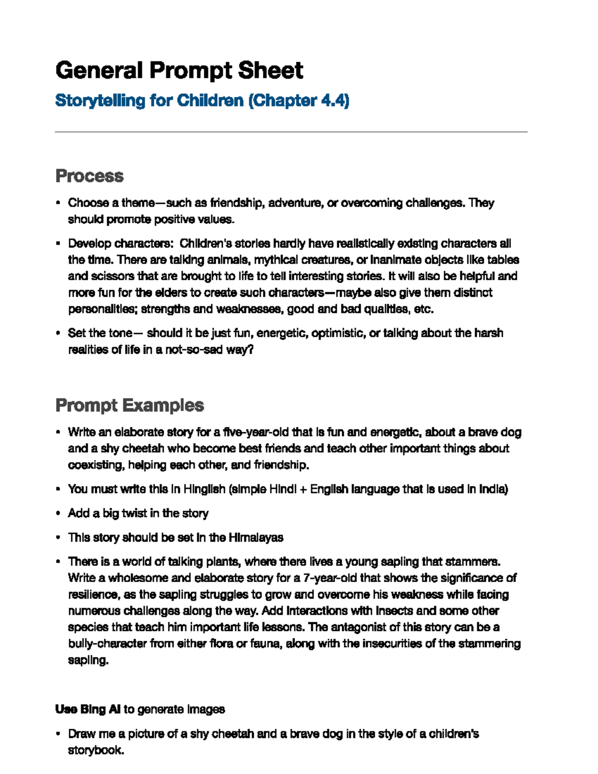 Chat gpt course video 19 - General Prompt Sheet Storytelling for ...