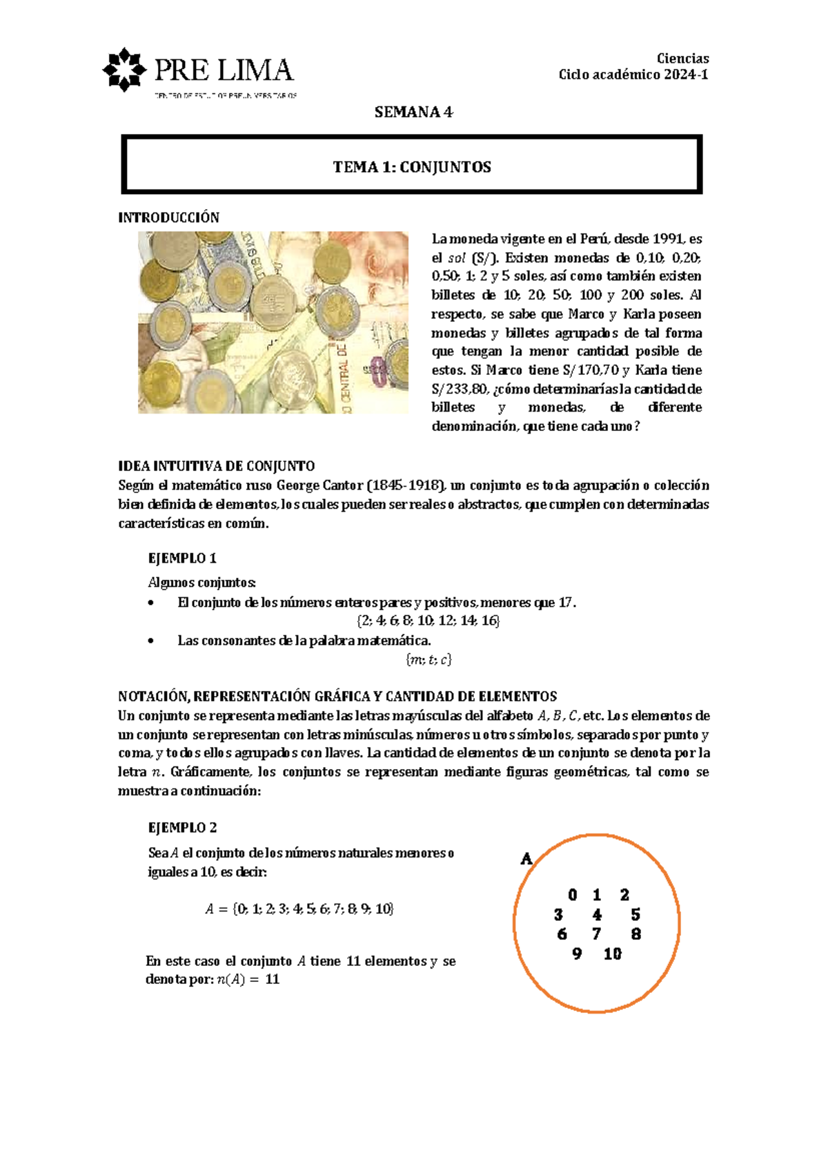 Separata pre lima - Ciclo académico 202 4 - 1 SEMANA 4 INTRODUCCIÓN La ...