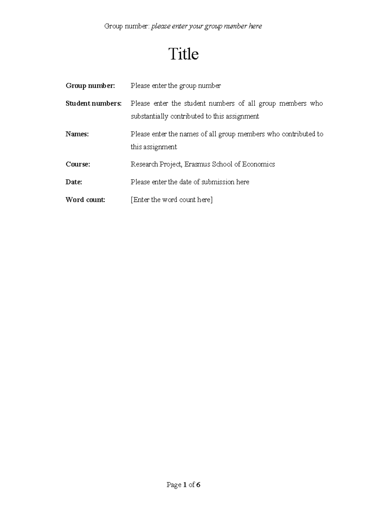 Regular Assignment Group Report Template EN 2025 - Studeersnel