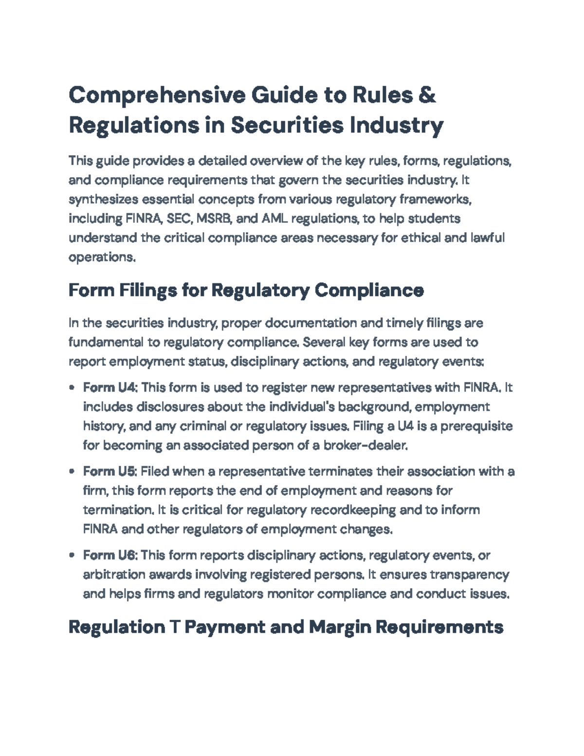 Comprehensive Guide to SEC & FINRA Regulations in Securities Industry ...