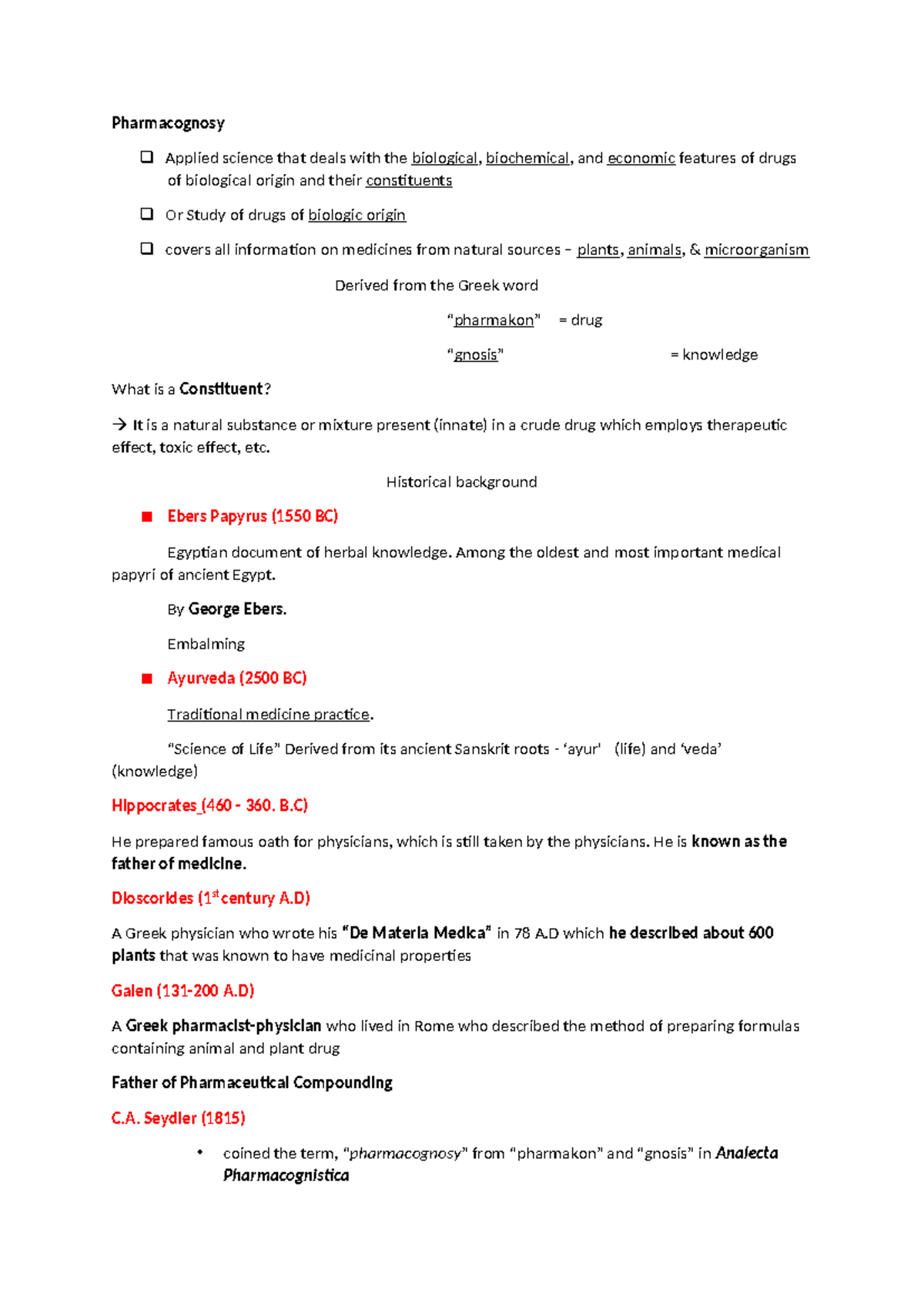 Pharmacognosy (PHAR 101): Final Exam Study Guide on Drug Origins - Studocu