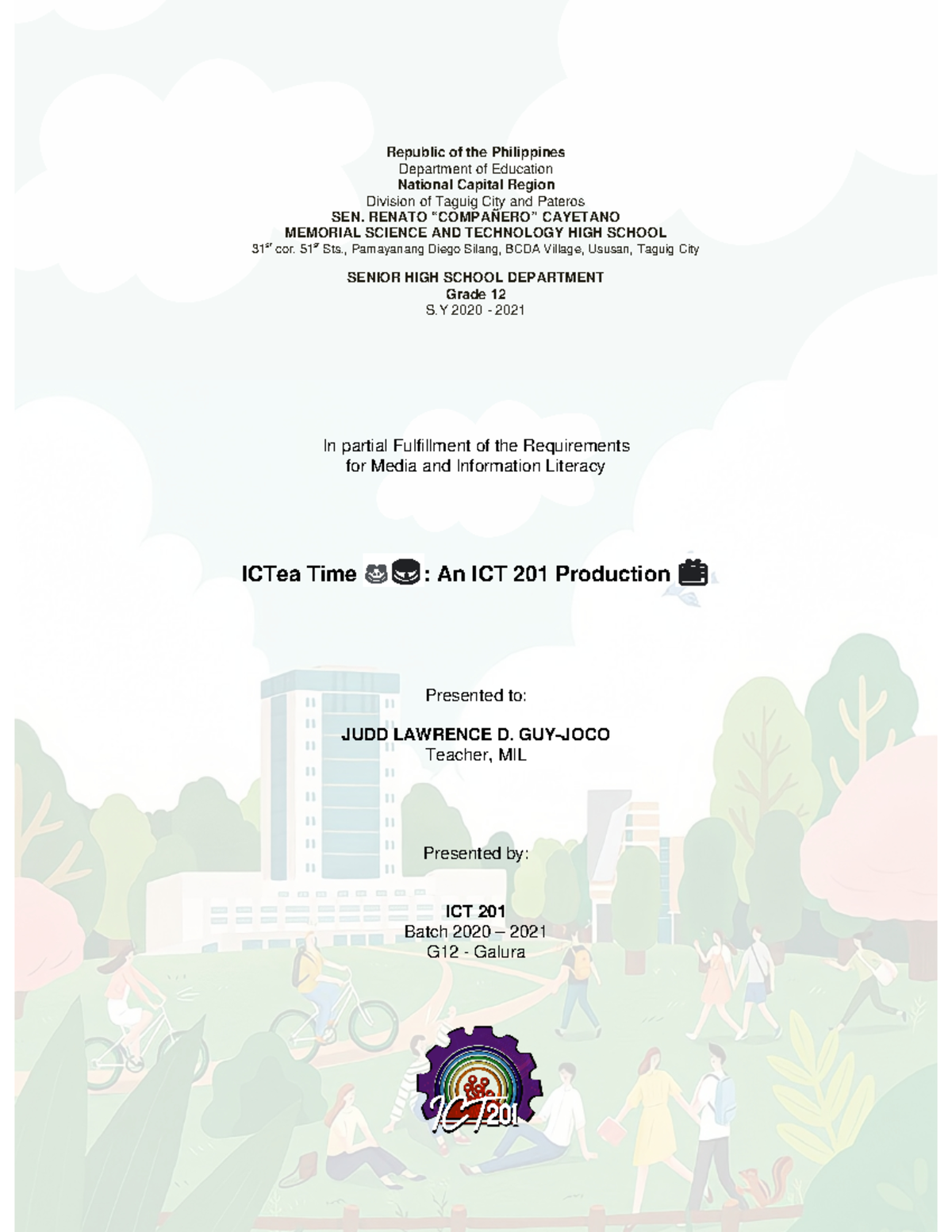 ICTea Time - An ICT 201 Production - Republic of the Philippines ...