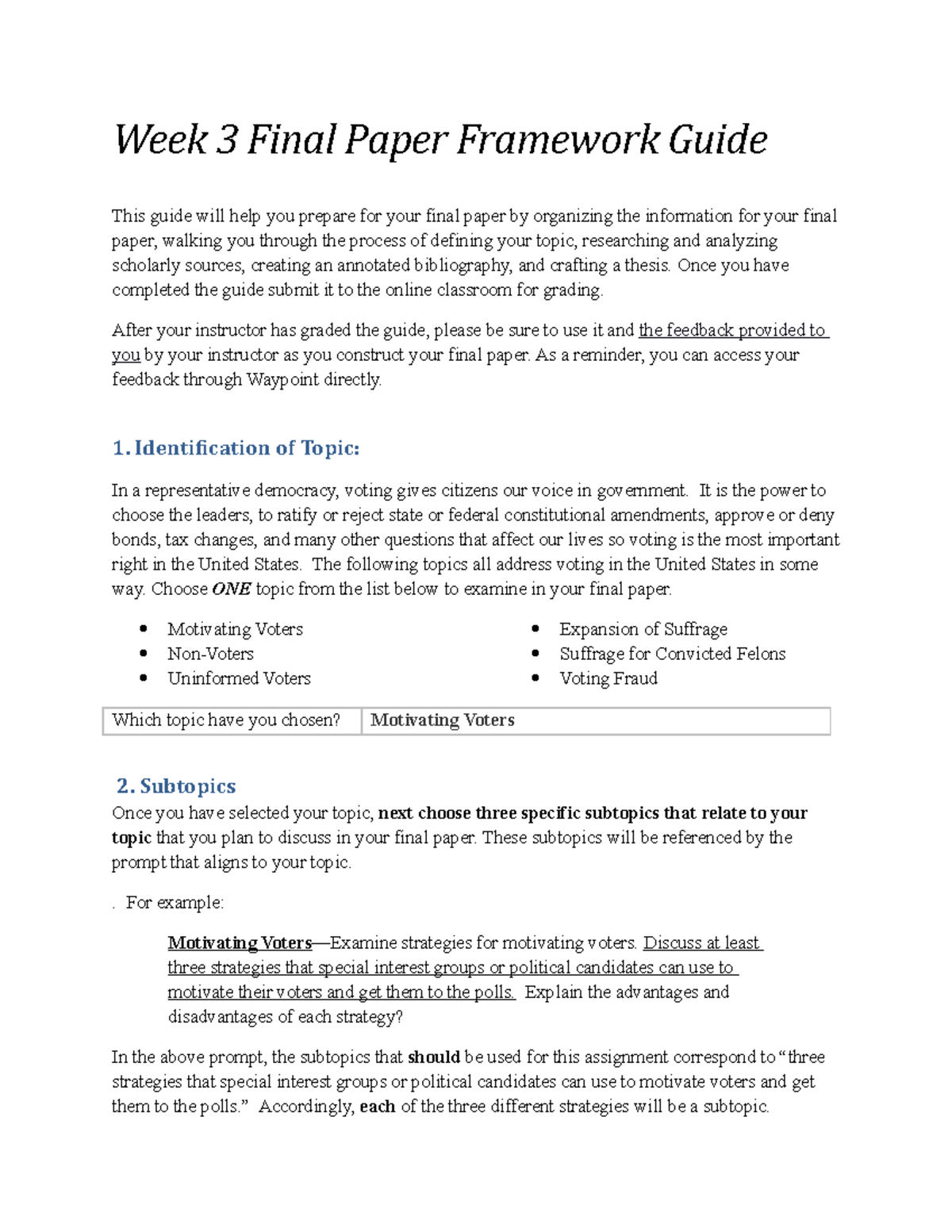 POL201 Week 3 Final Paper: Structuring Your Research and Thesis - Studocu