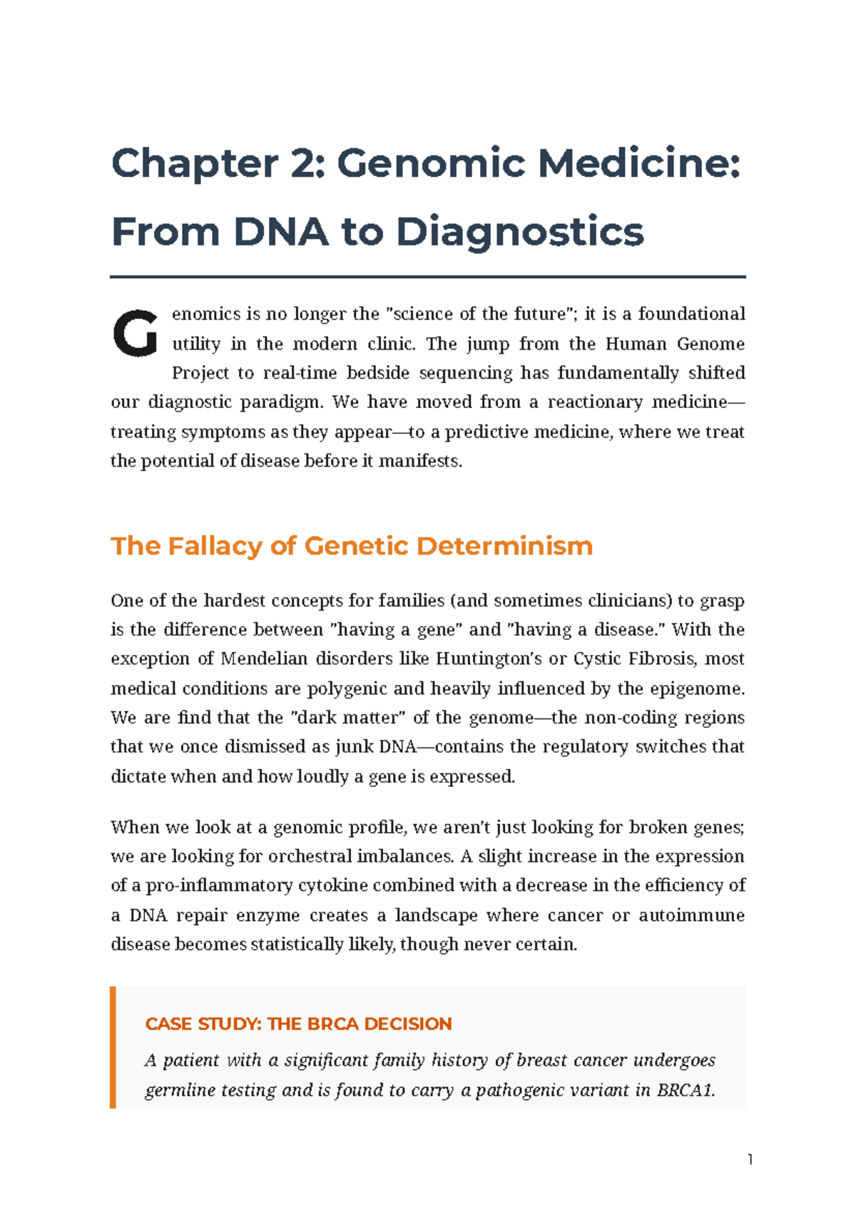 Chapter 2: Genomic Medicine Insights (Course Code: GHKspr FWpt R 4bv ...