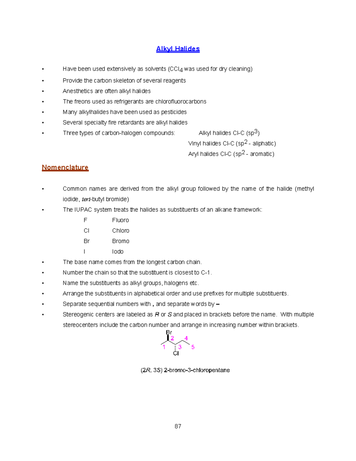 CHEM 242 Week 6 Lecture Notes on Alkyl Halides and Reactions - Studocu