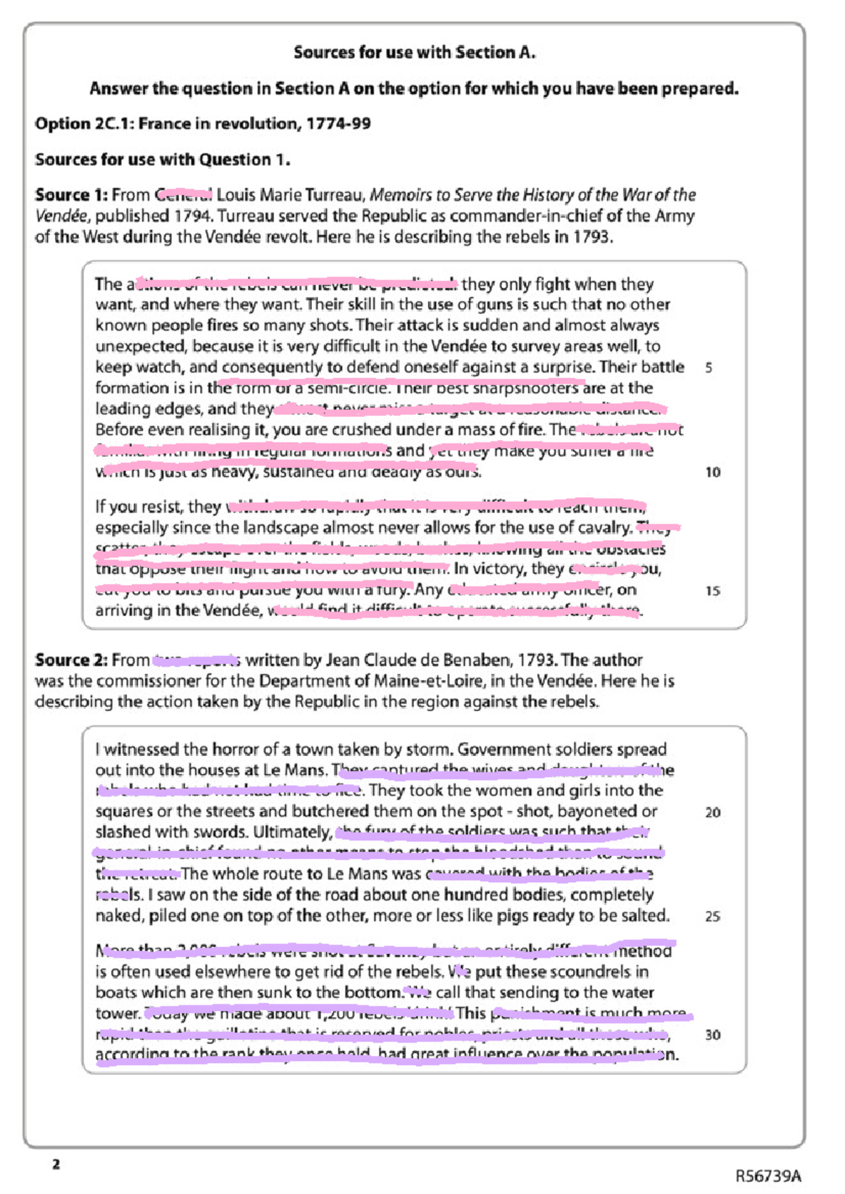History sources - Sources for use with Section A. Answer the question ...